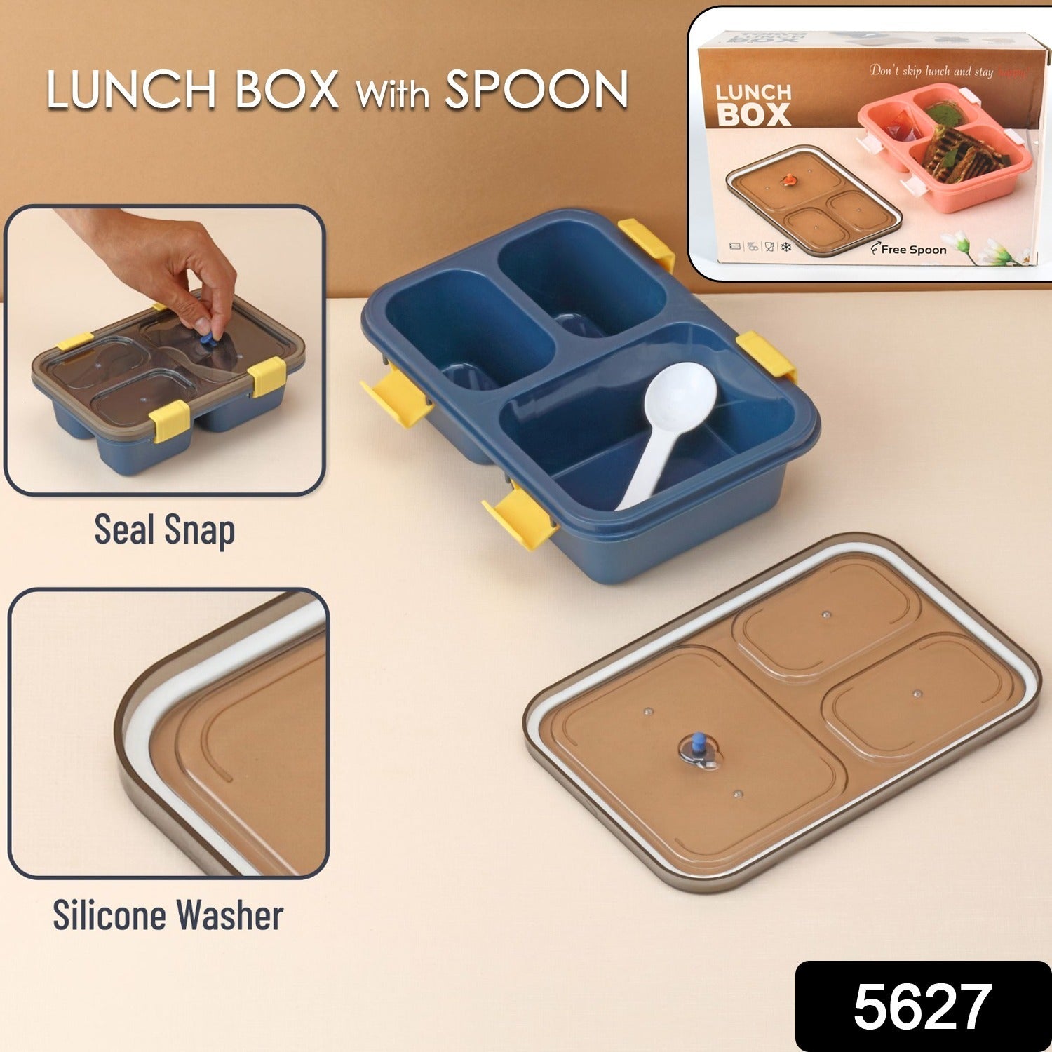 SnapLock 3-Compartment Lunch Box