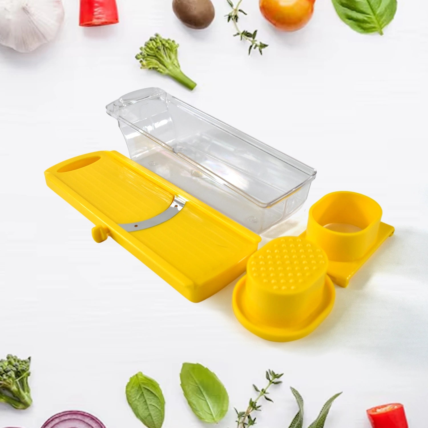 Multipurpose vegetable & fruit slicer – yellow