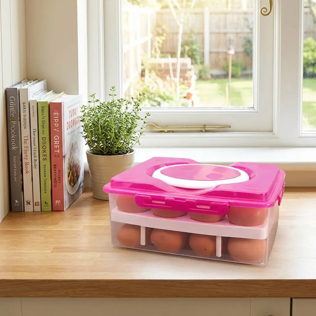 2 layer 32 Grid Egg Tray With Lid