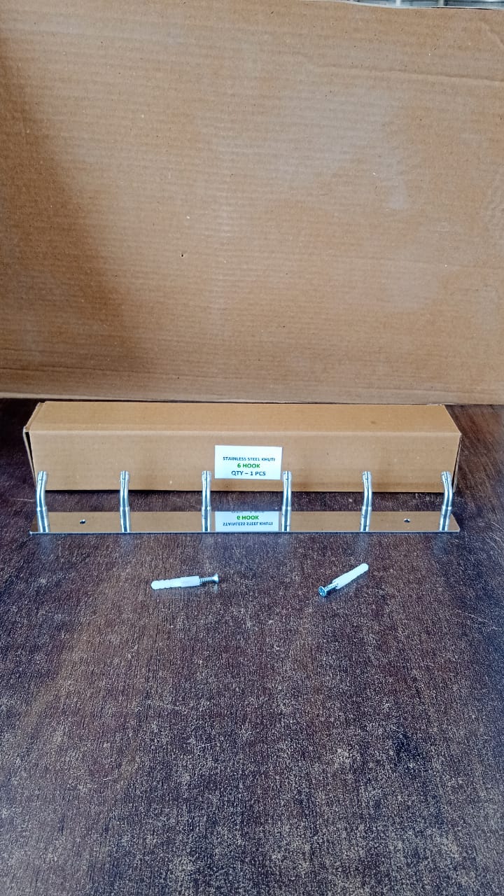 Wall Mounted Coat 6 Hook Rack (32x3 )