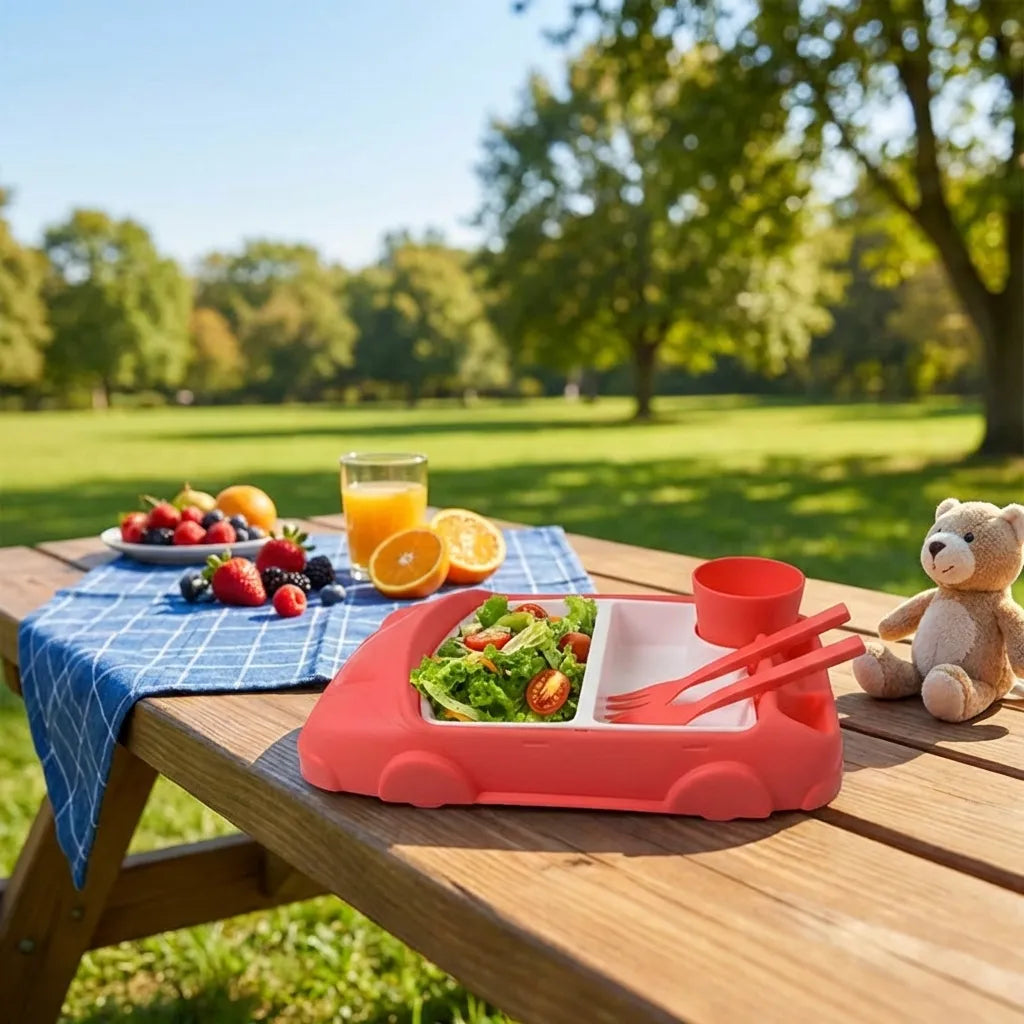 Car-Shaped Suction Baby Plate