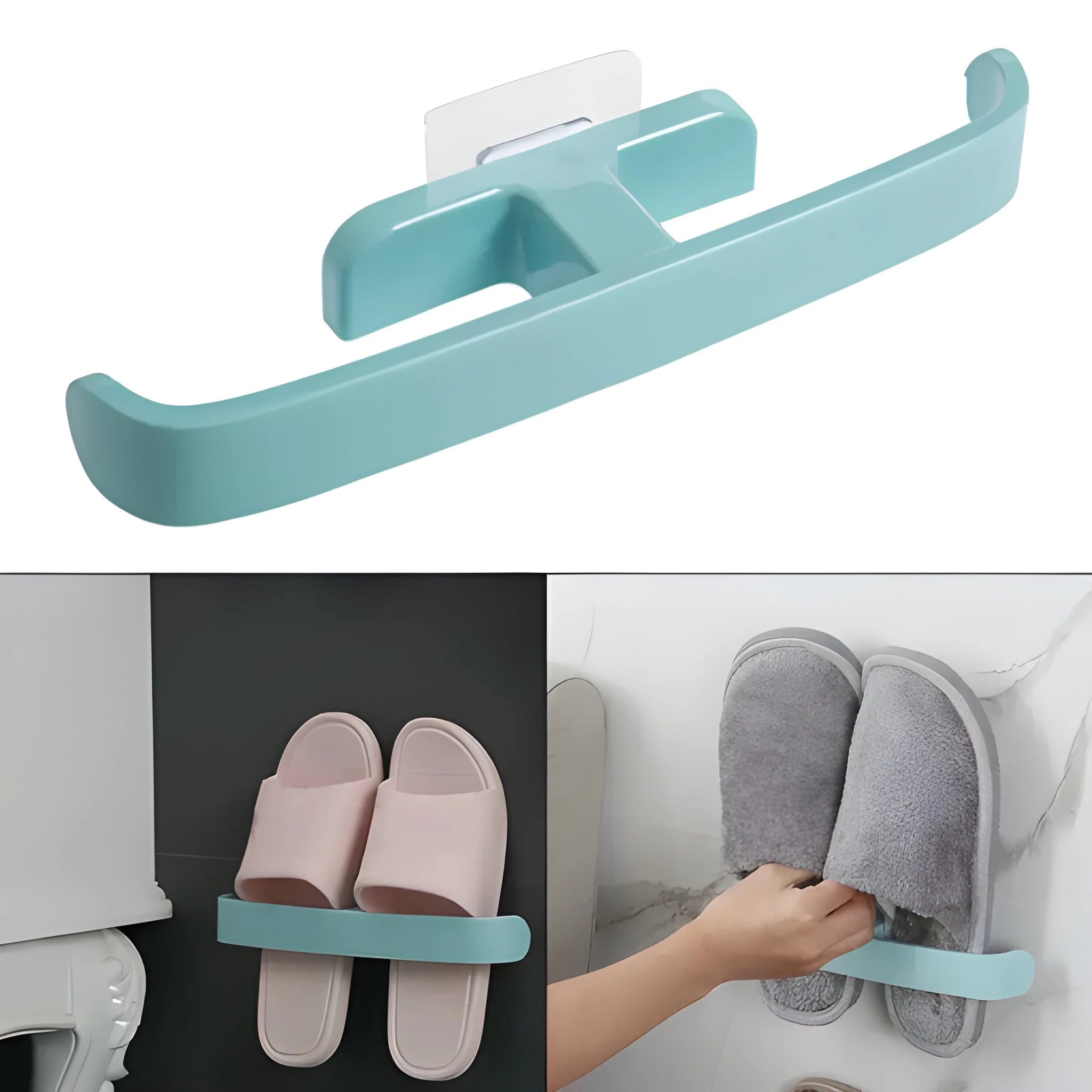 Adhesive multi-hook rack