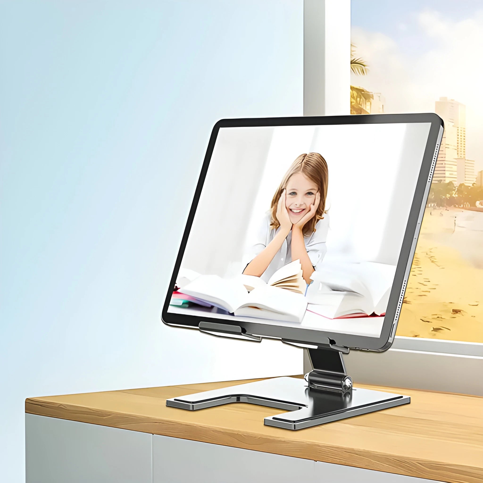 Adjustable aluminum tablet stand