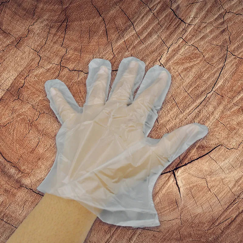 Transparent Disposable Hand Gloves (100 Pcs) - Home & Kitchen