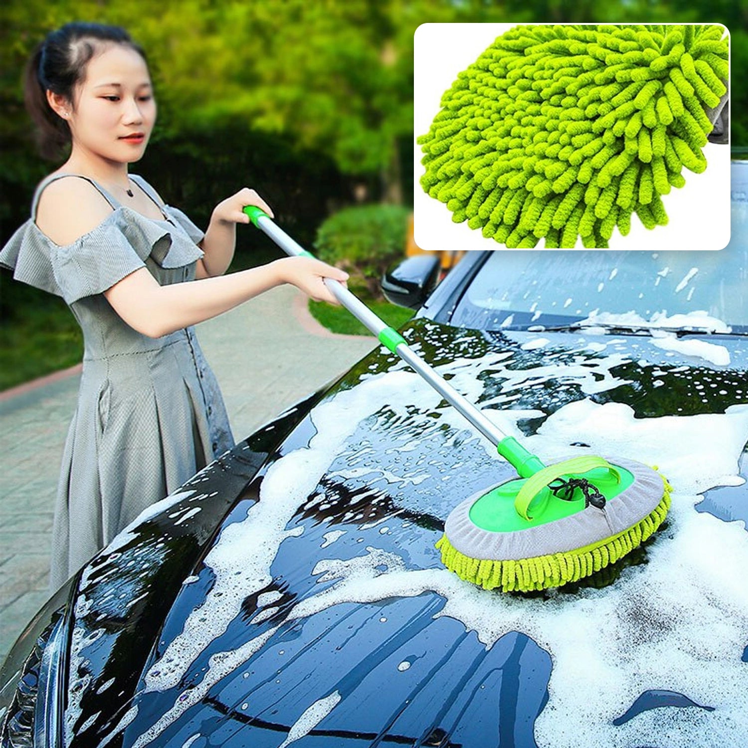 Microfiber mop brush