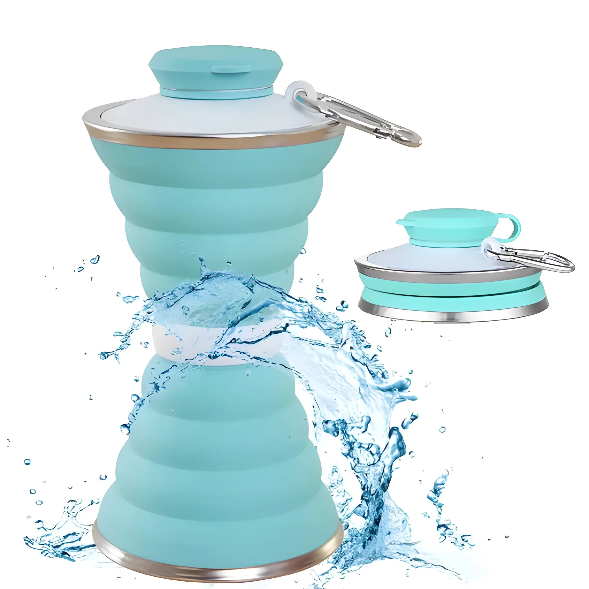 Collapsible silicone water bottle