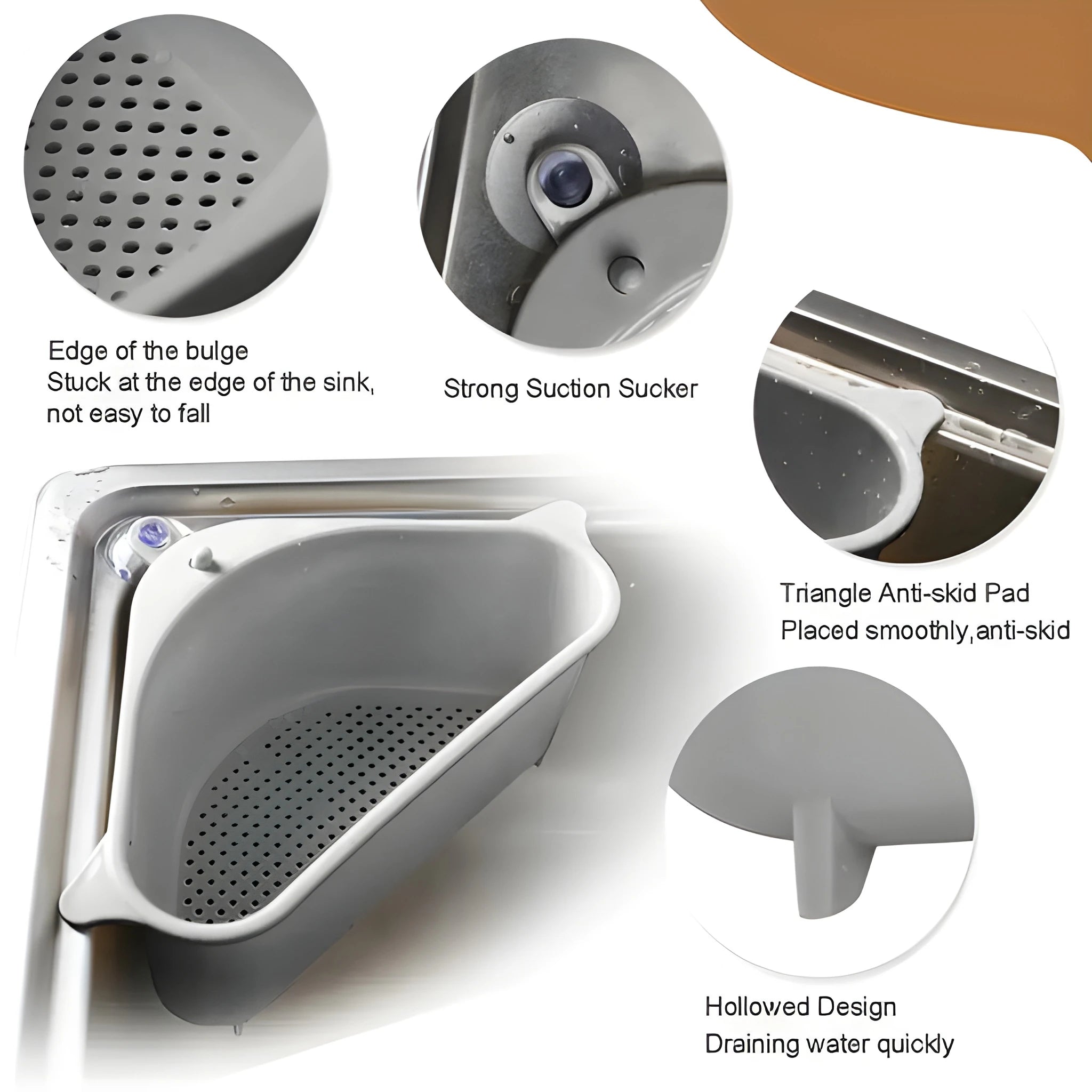 Corner sink organizer shelf