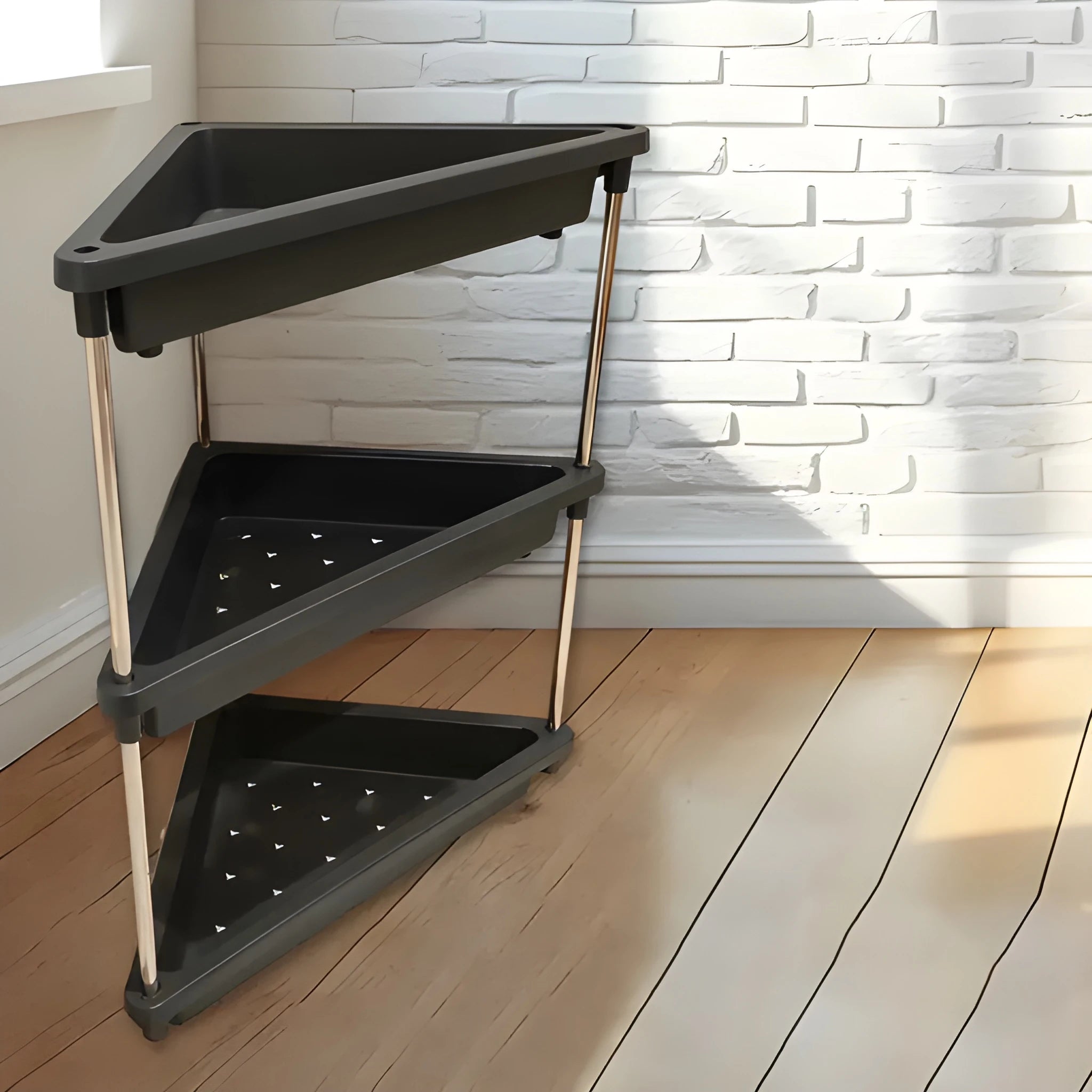 Corner storage shelf rack