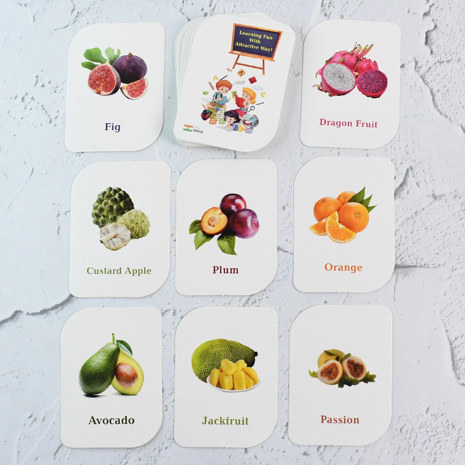 32-piece fruit flashcards for kids