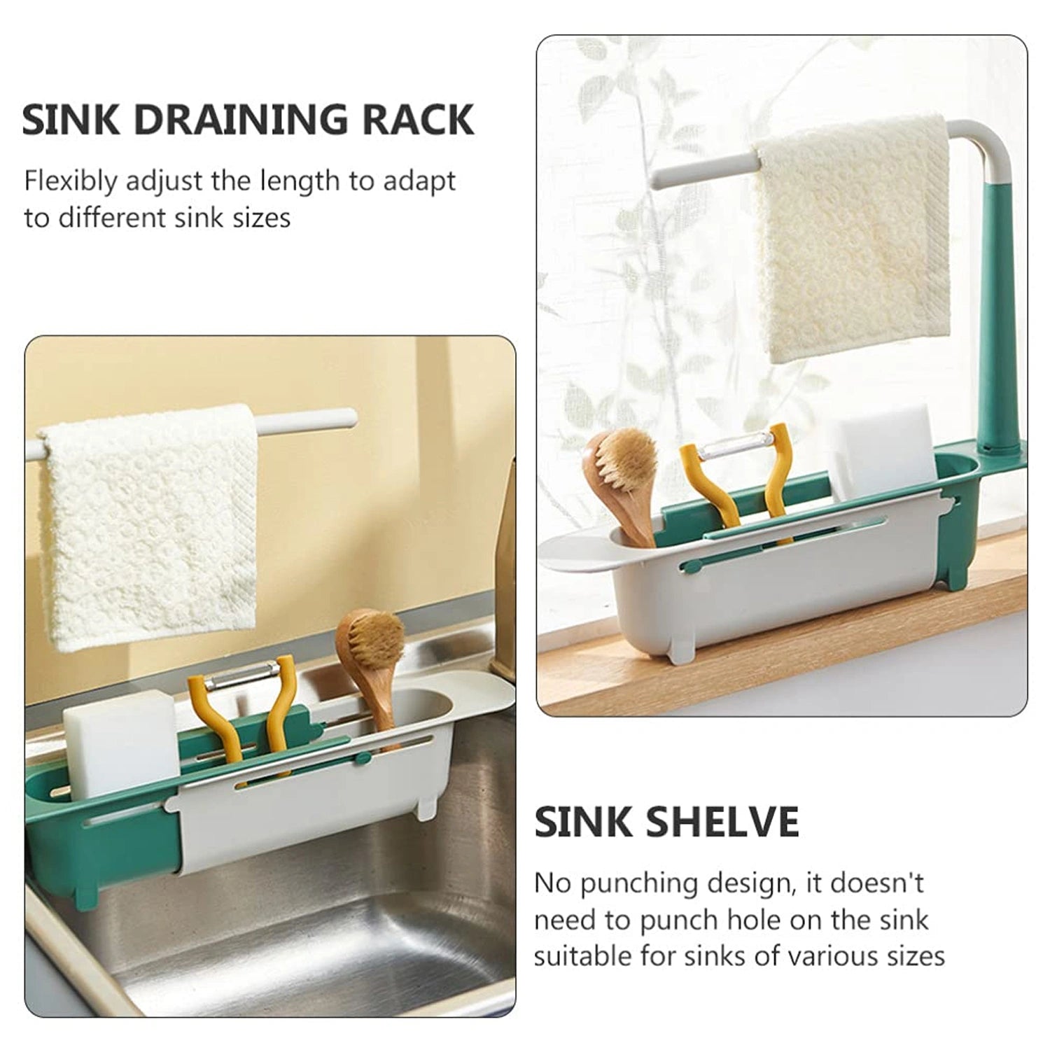 Expandable kitchen sink rack