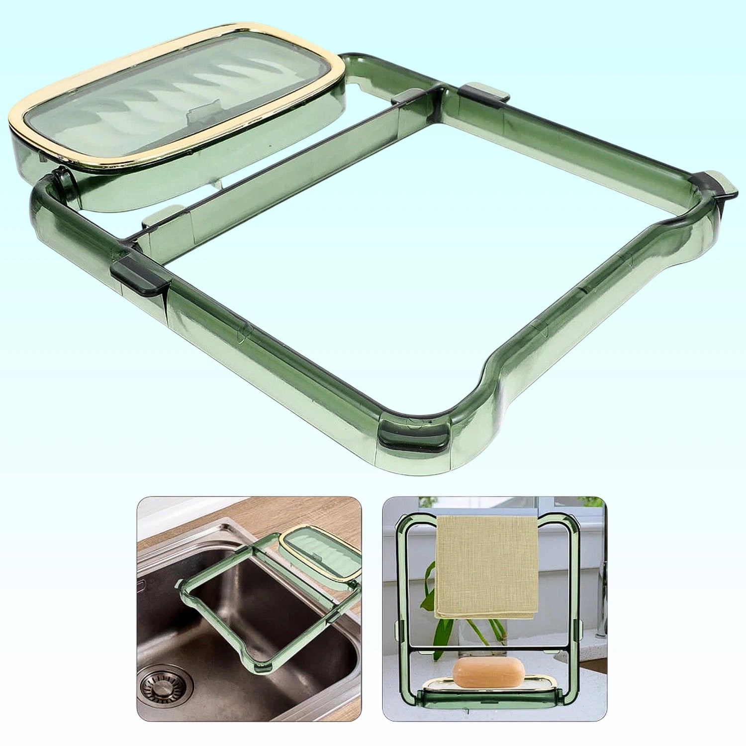 Best 2-in-1 adhesive towel & soap holder – green - holders | 2025 | fast shipping