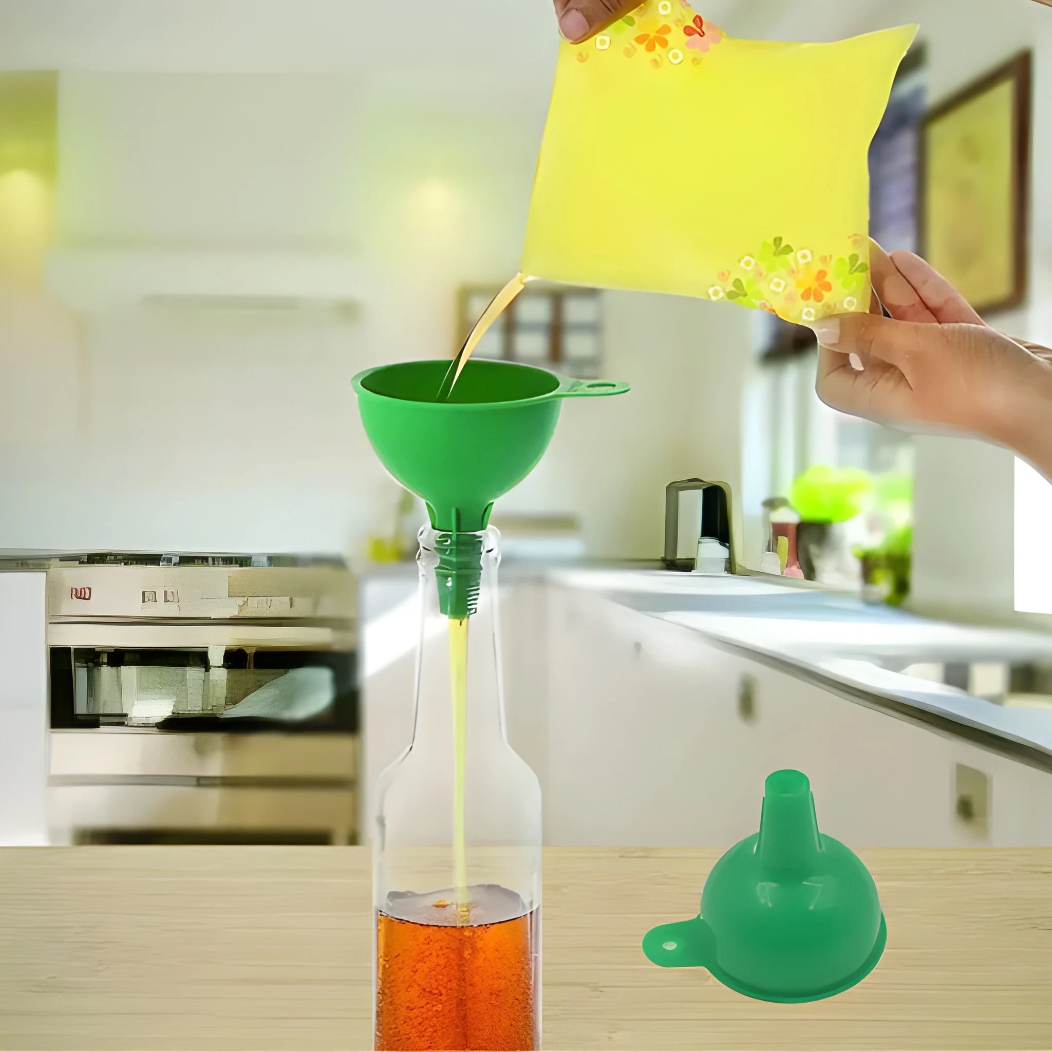 Flexible silicone kitchen funnel