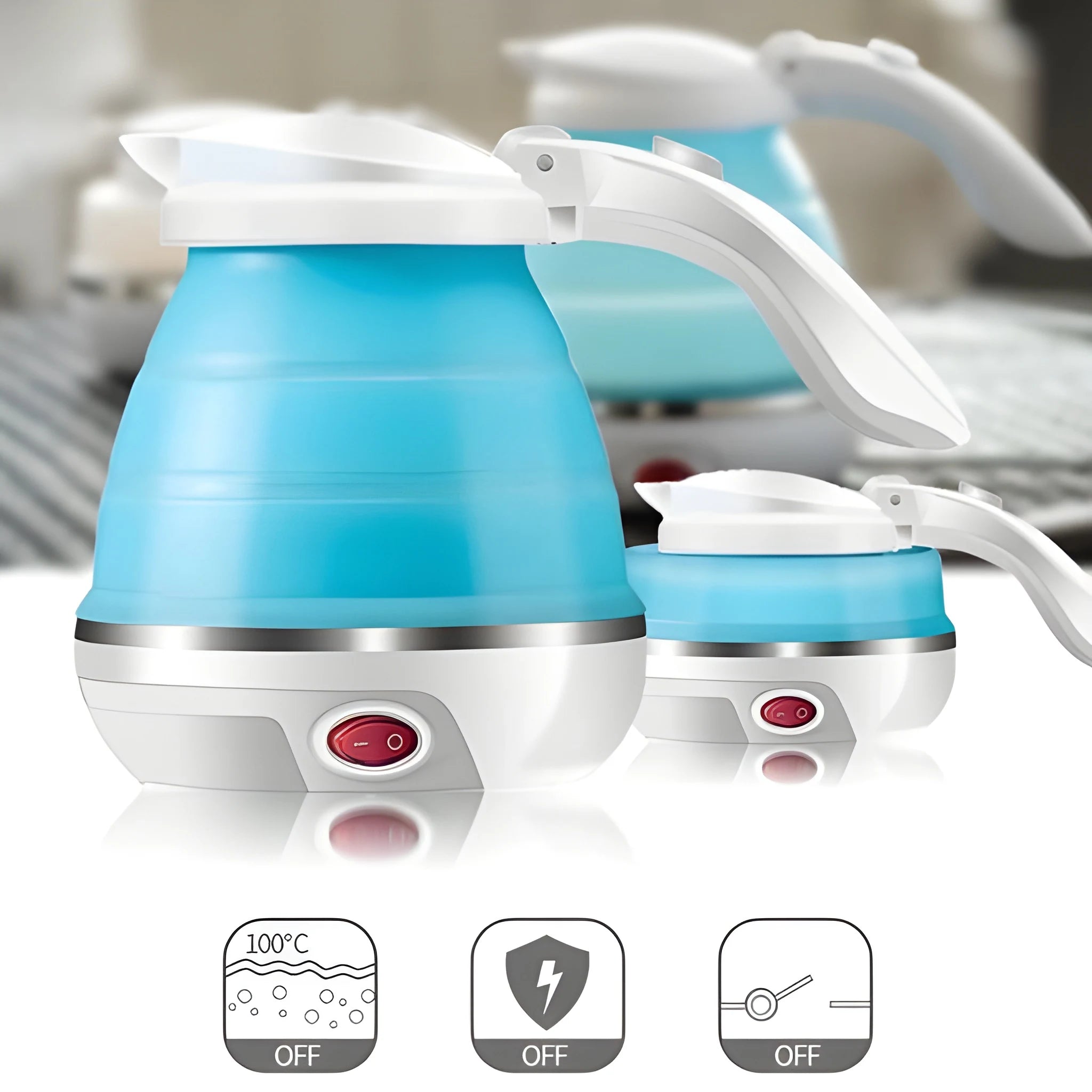 Foldable travel electric kettle