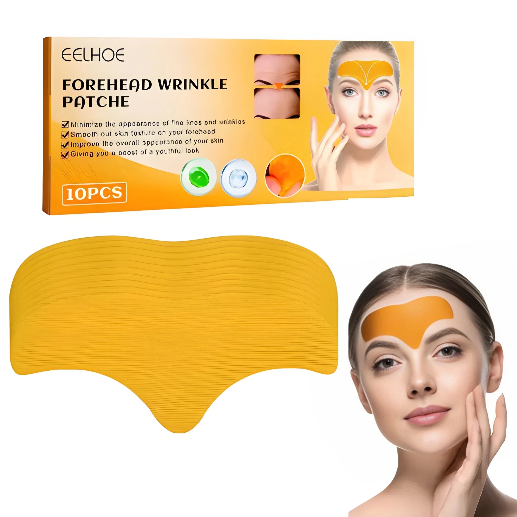 Forehead wrinkle smoothing patches