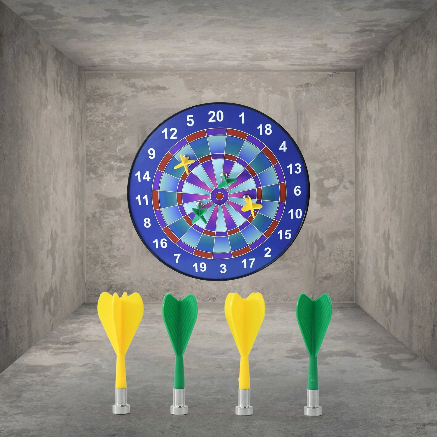 Magnetic dartboard game set