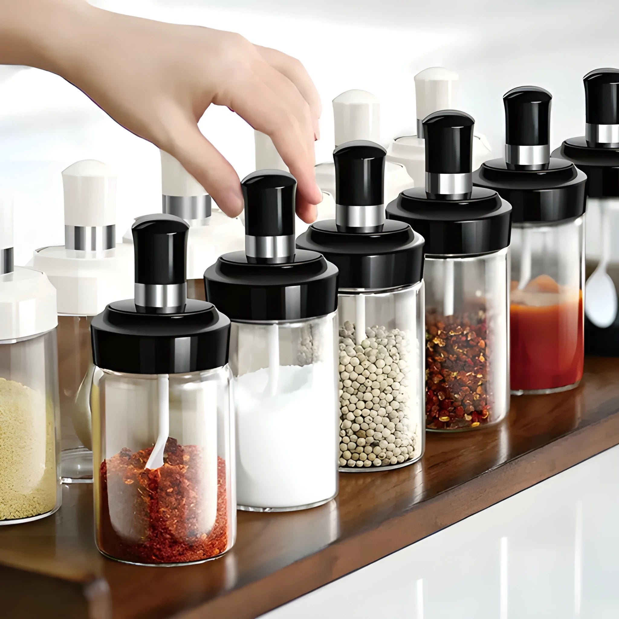 Glass spice dispenser jar