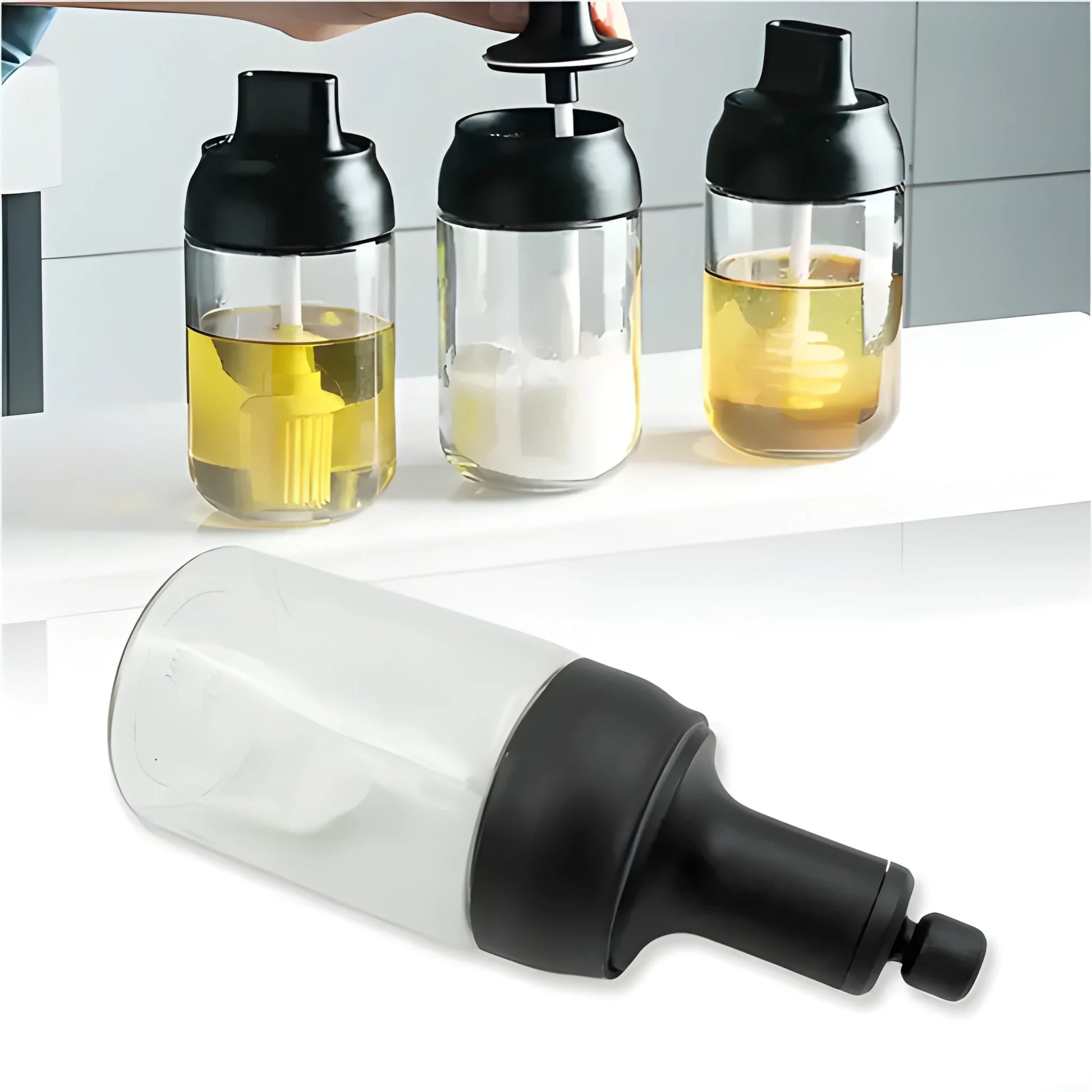 Glass Spice Dispenser Jar - Home & Kitchen