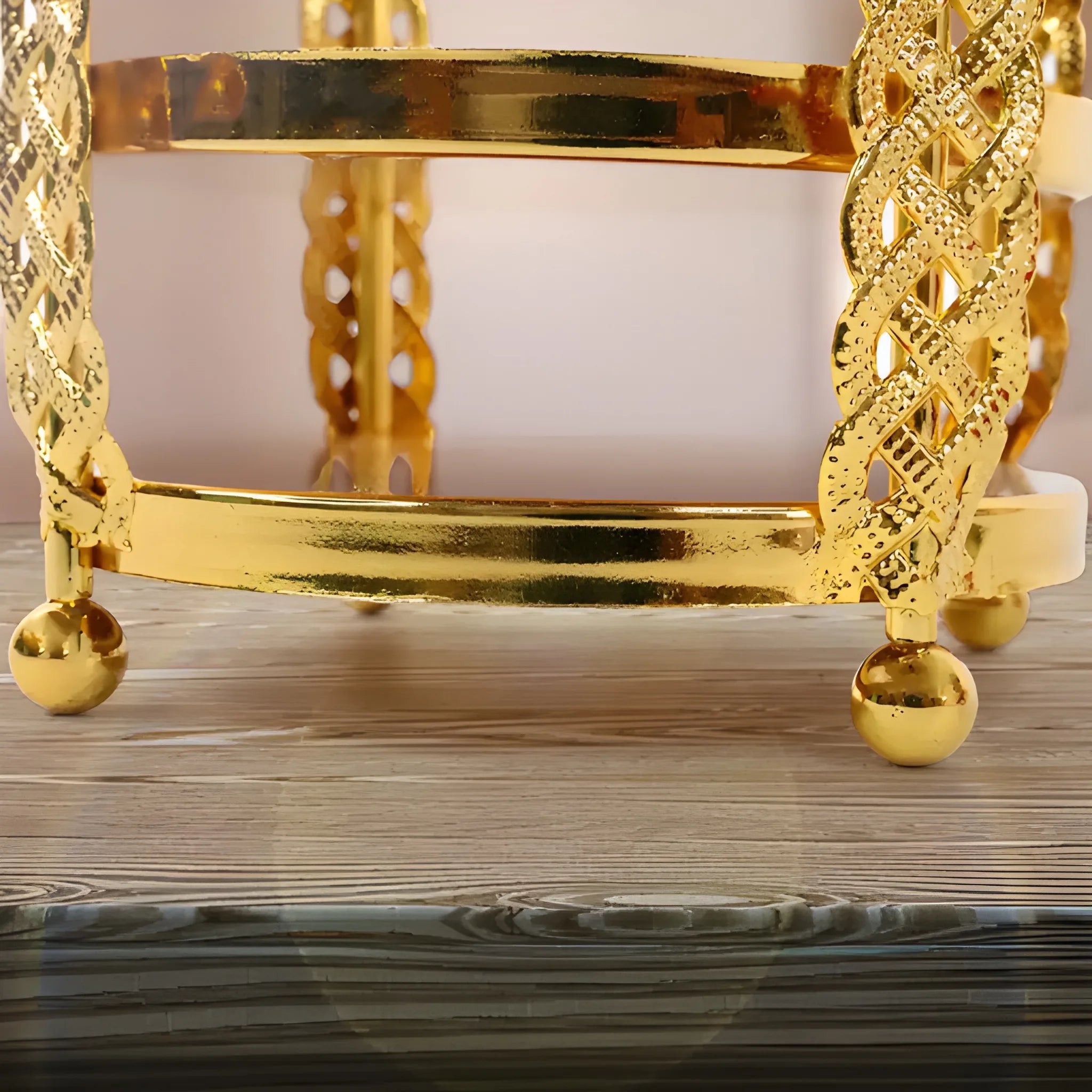 Golden luxury candle stand