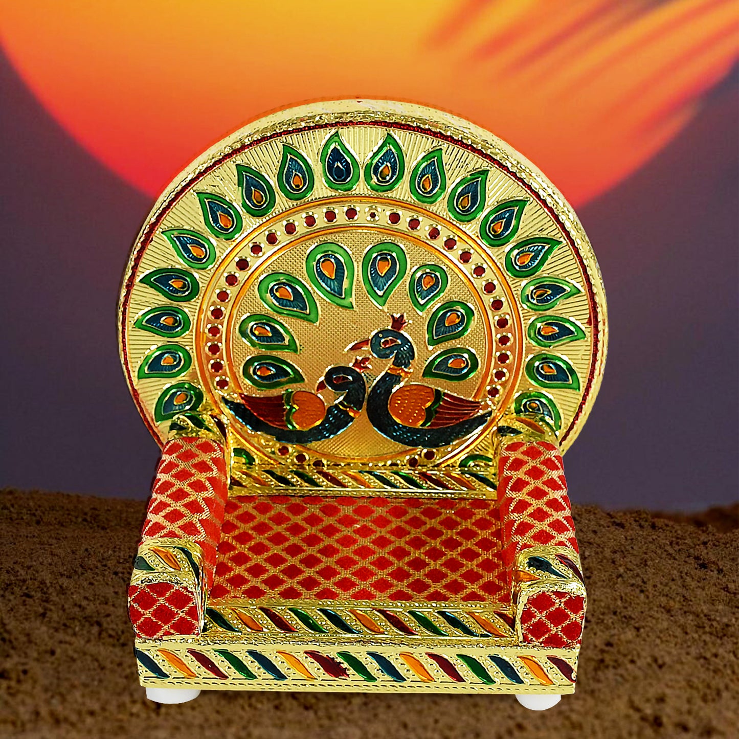 Best meenakari work laddu gopal singhasan for pooja mandir (2 pc set) - 2025 | fast shipping