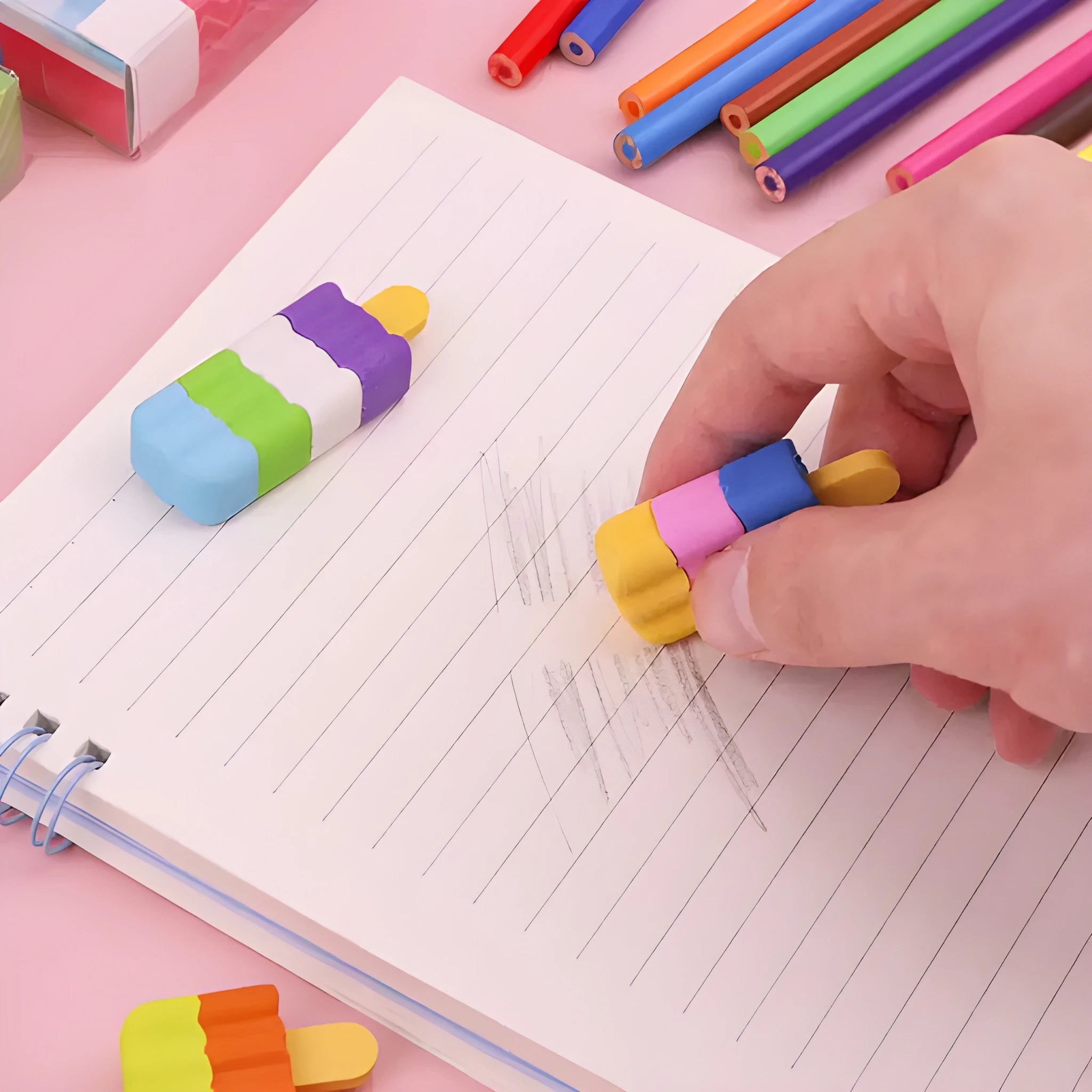 Ice cream shaped erasers