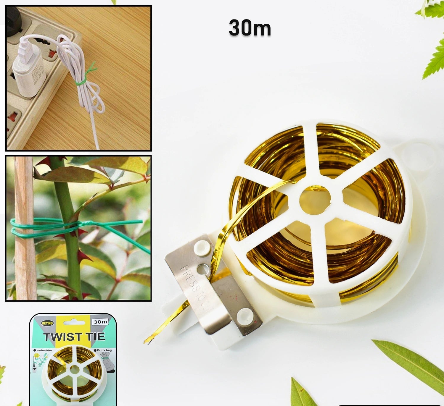 30m twist tie roll with cutter
