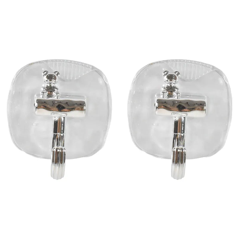 Large Plastic Self Adhesive Wall Hooks (2 Pc) - Home Improvement