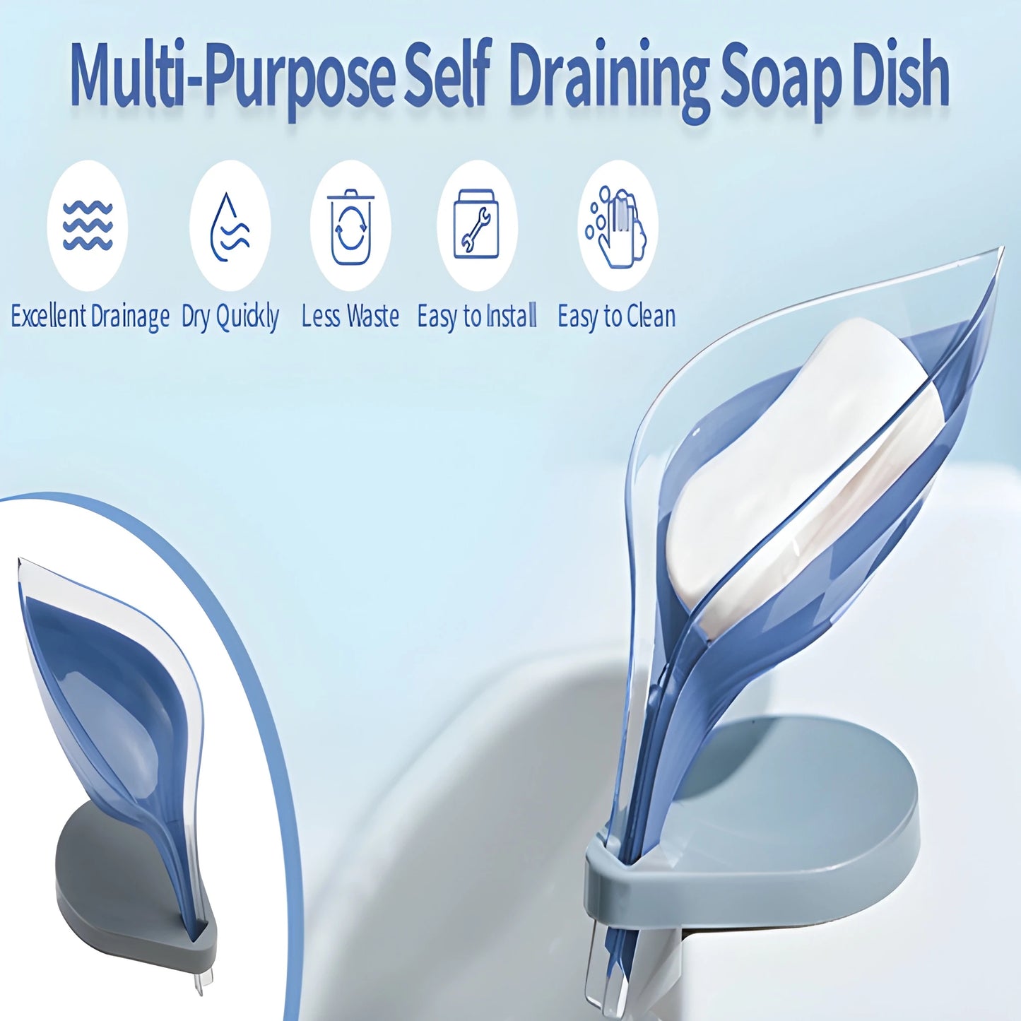 Leaf Self-Draining Soap Tray - Home & Kitchen