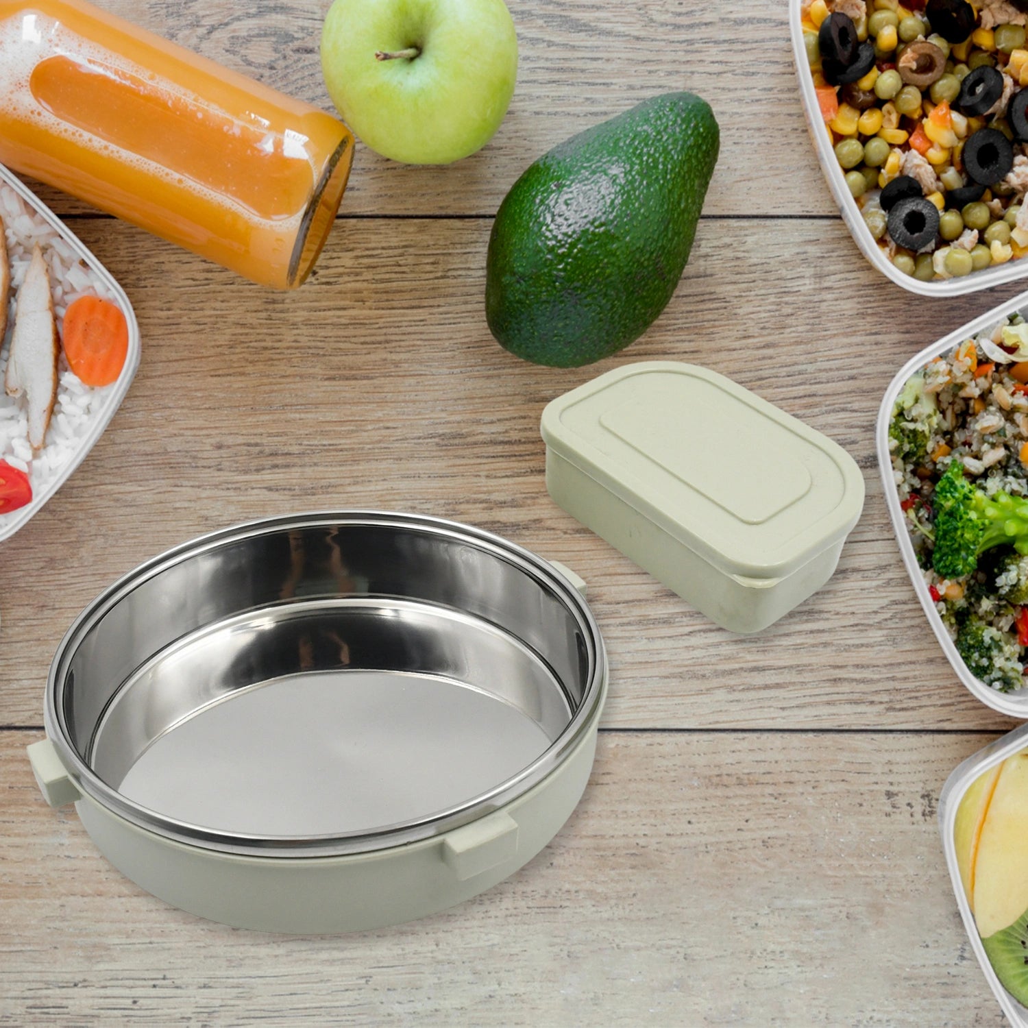 Stainless steel round lunch box