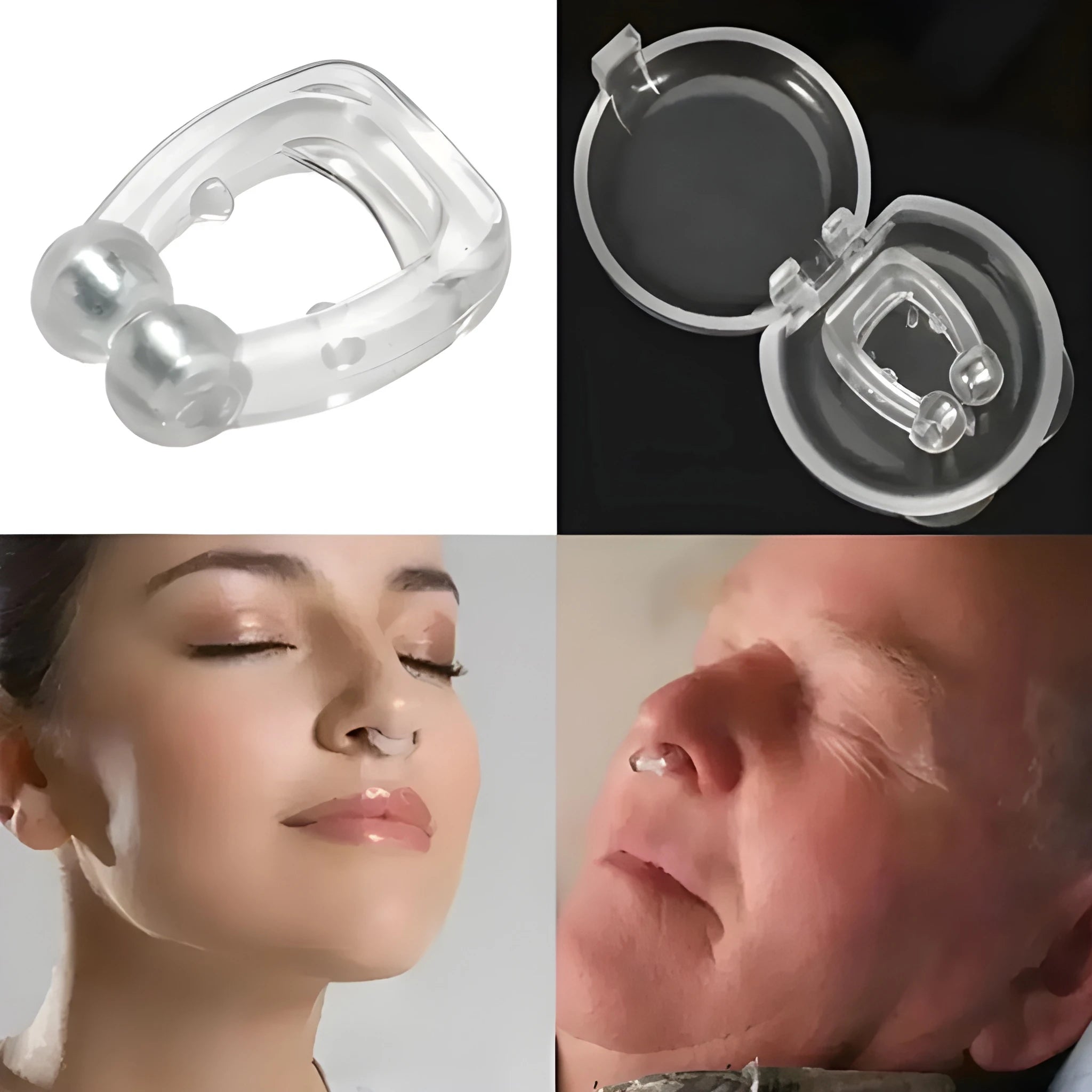 Magnetic anti-snore clip