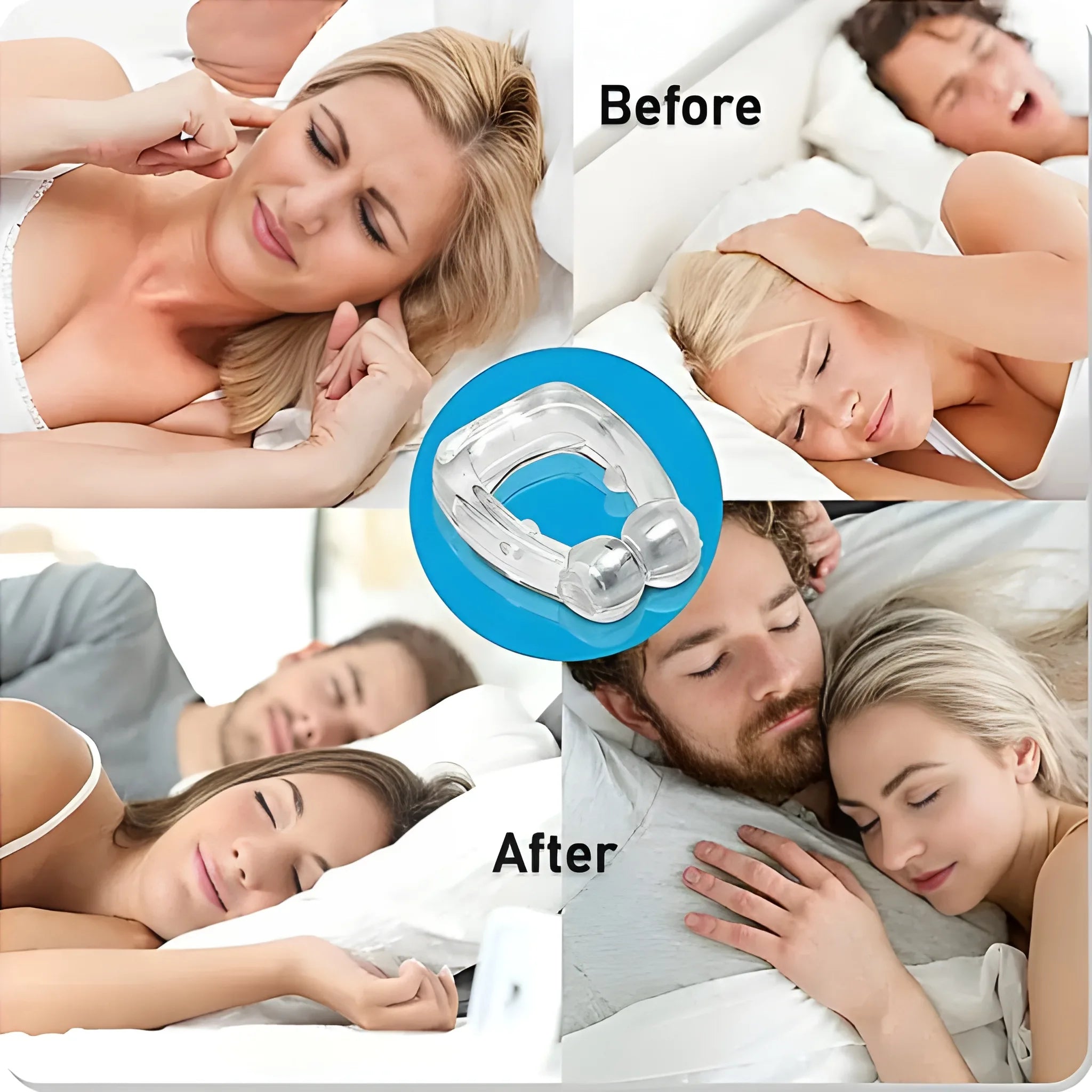 Magnetic anti-snore clip