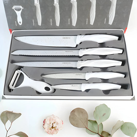 Best marble coated knife set - kitchen knives | 2025 | fast shipping