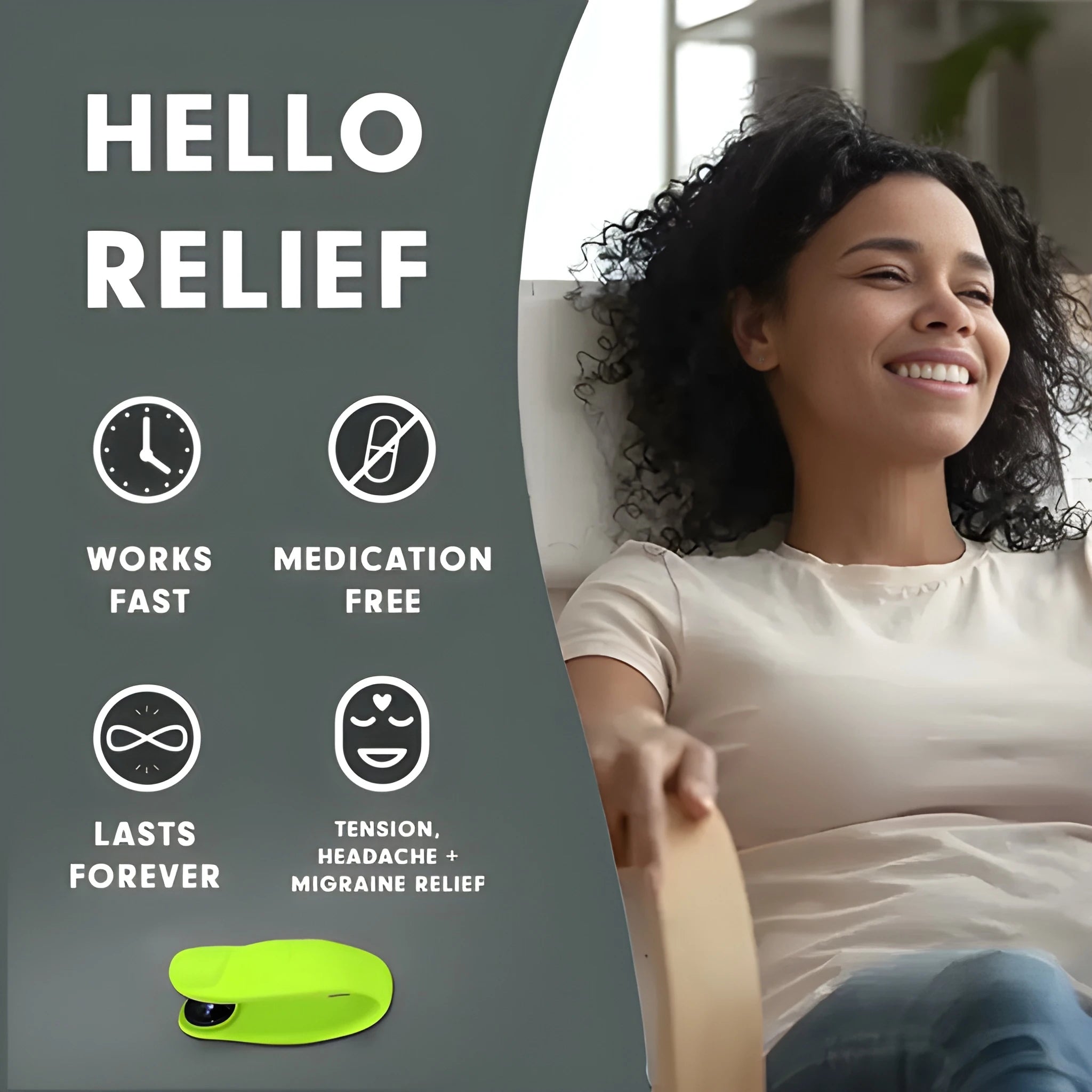 Migraine relief acupressure clip