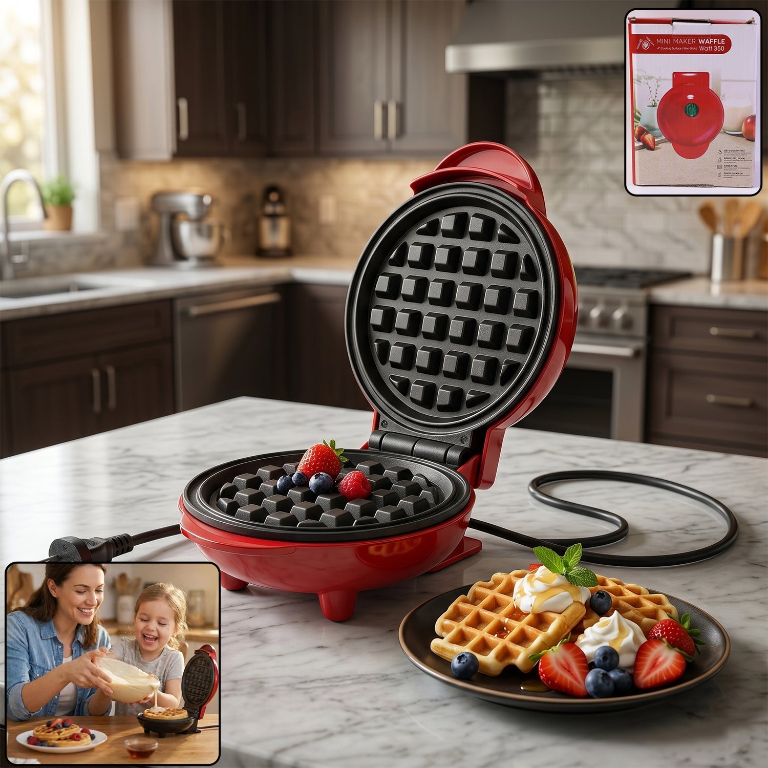 Mini Non-Stick Waffle Maker