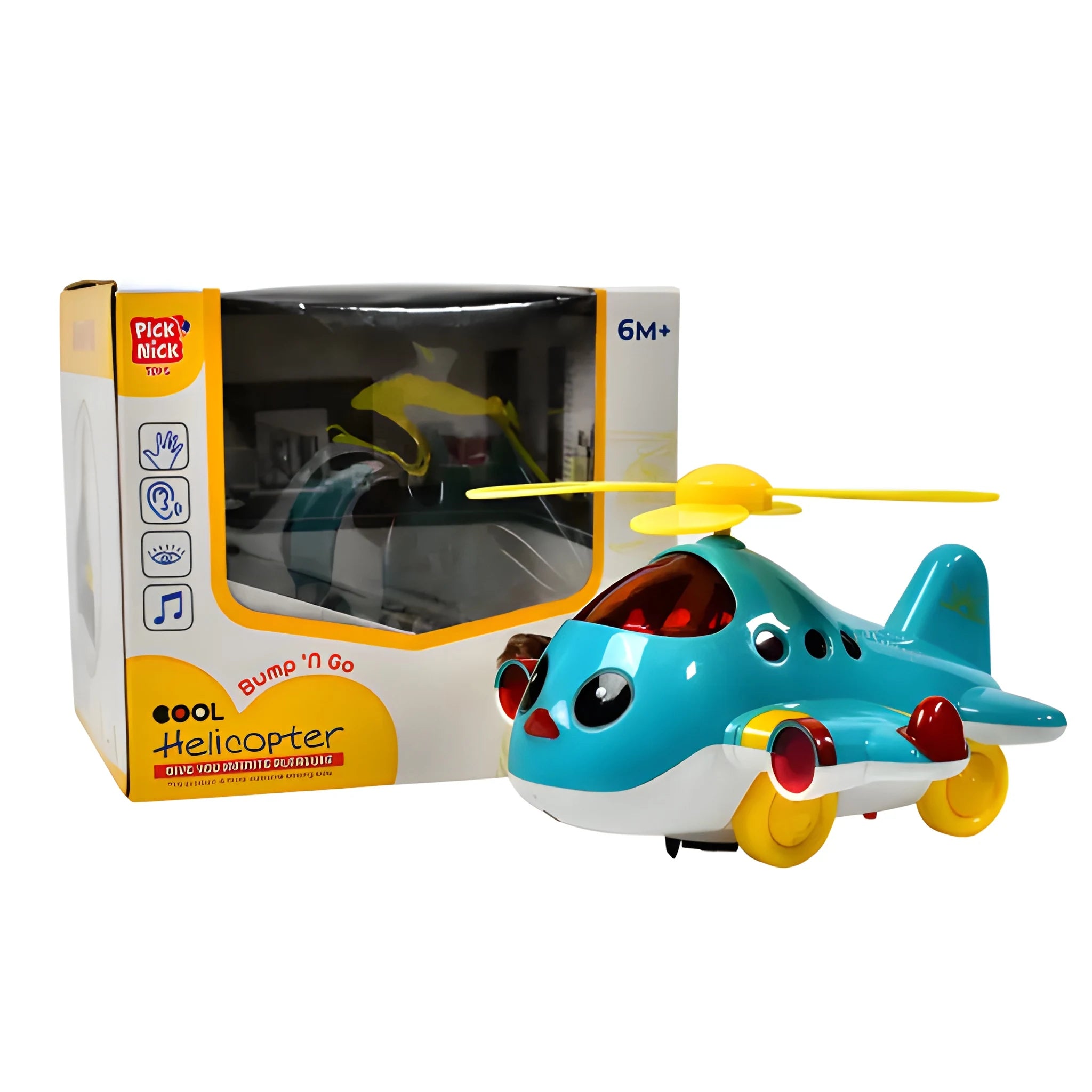 Musical crawling helicopter toy