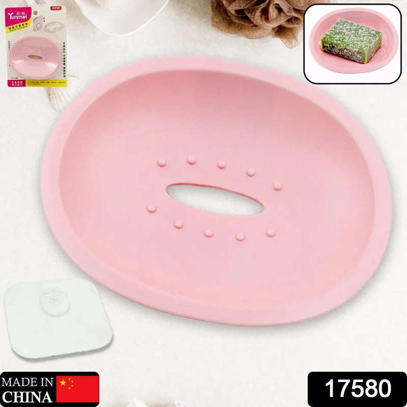 Self-adhesive soap holder