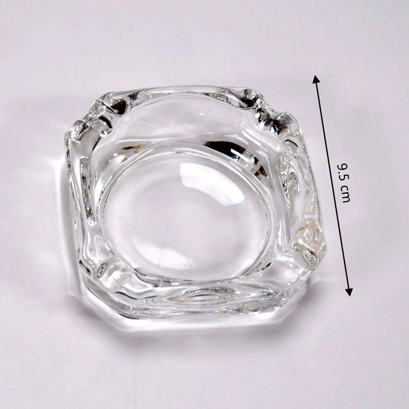 Crystal Glass Round Ashtray - Home Improvement