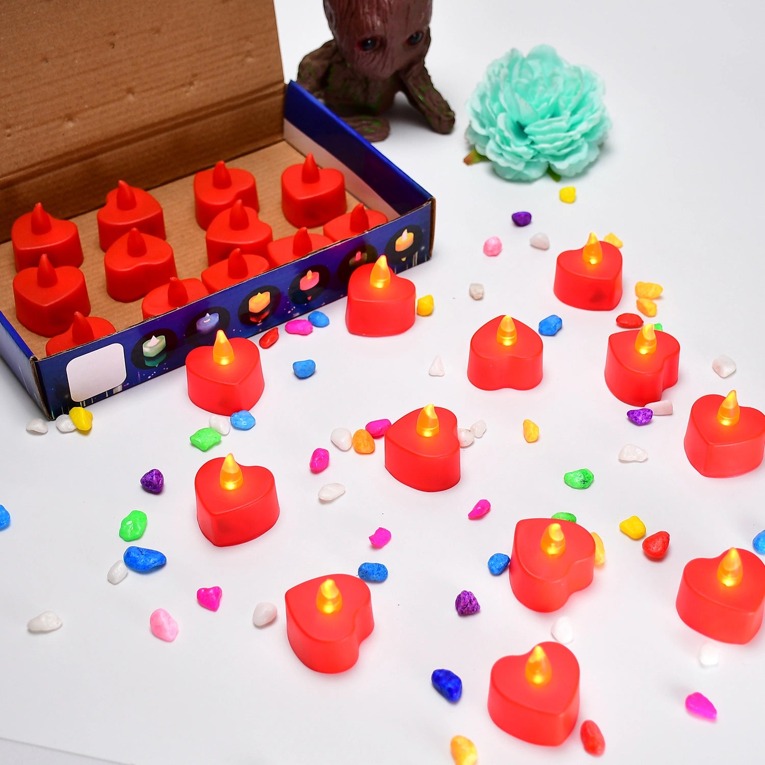 Led heart shape tea lights