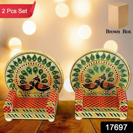 Best meenakari work laddu gopal singhasan for pooja mandir (2 pc set) - 2025 | fast shipping