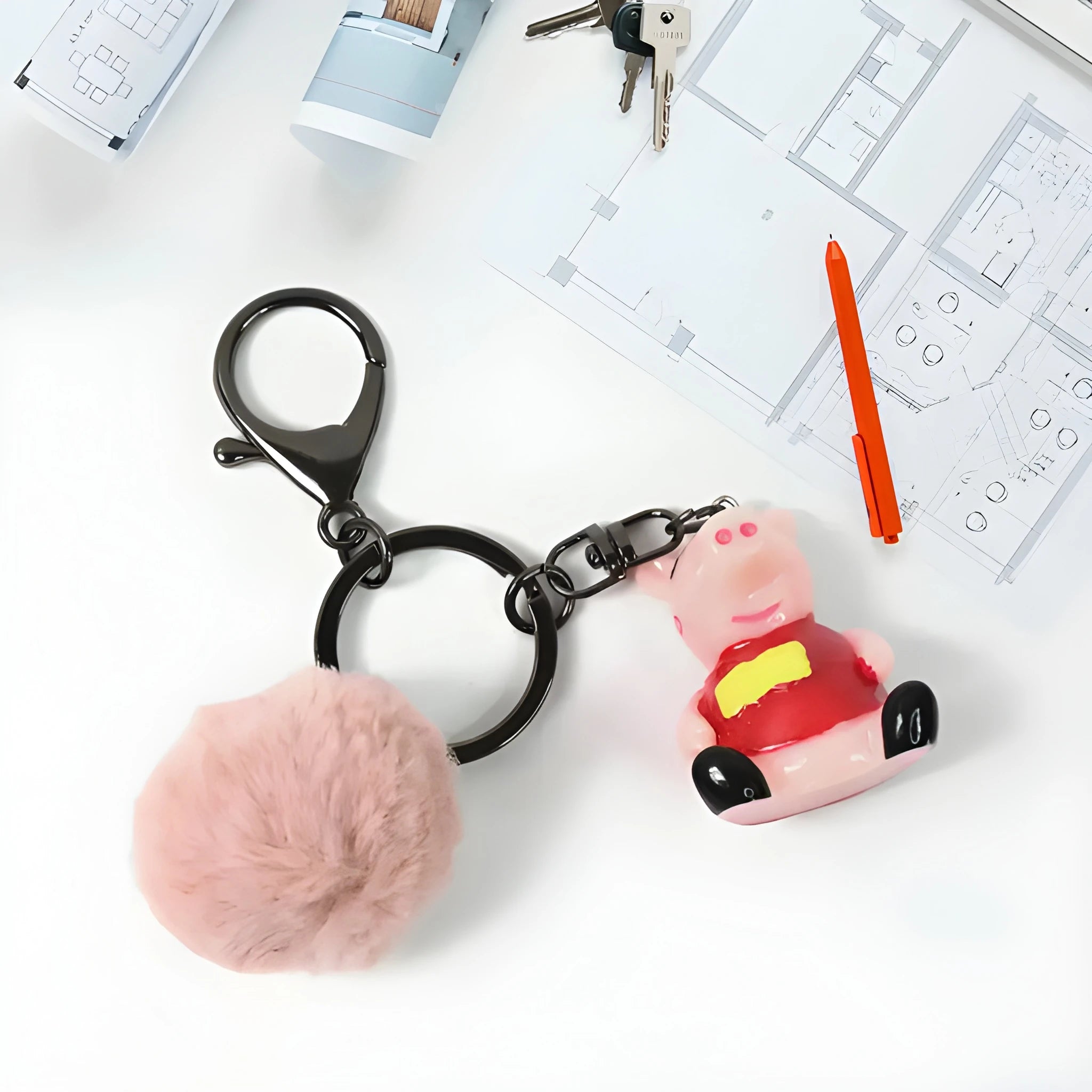Pom cartoon keychain