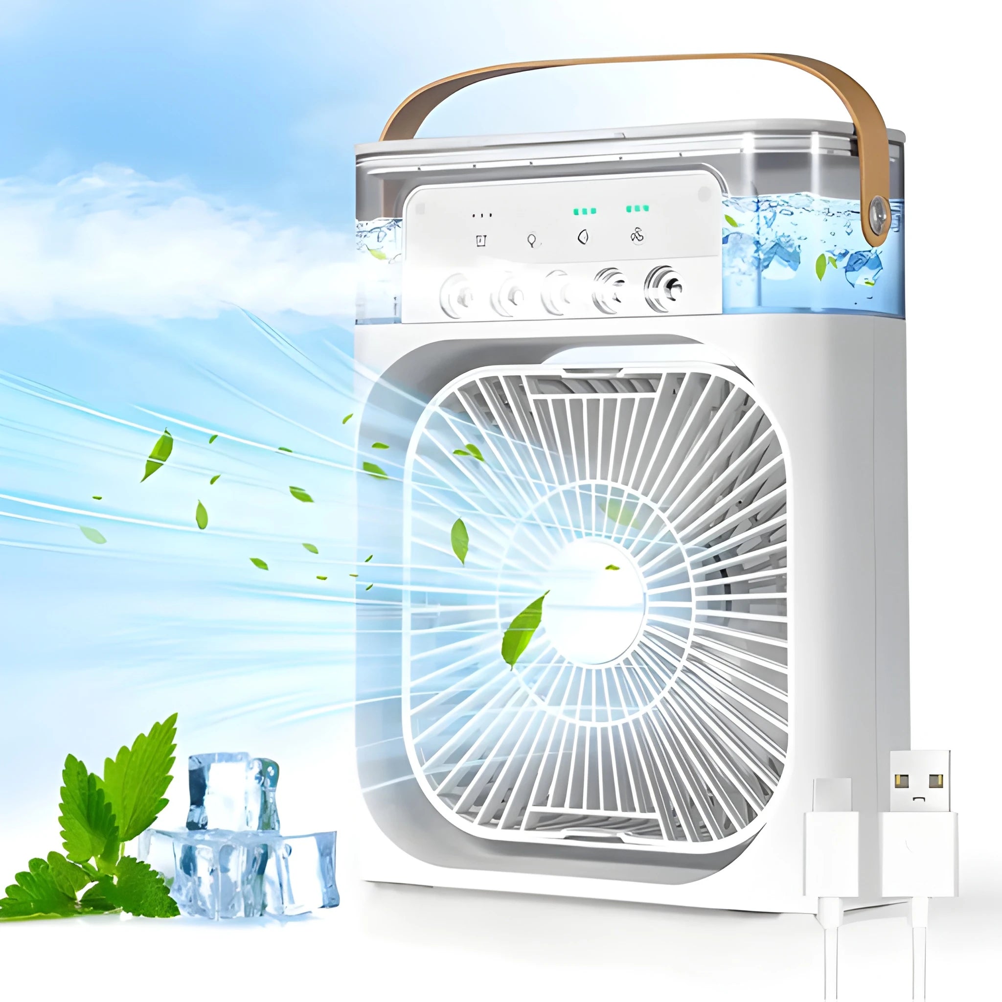 Portable air cooler with led lights