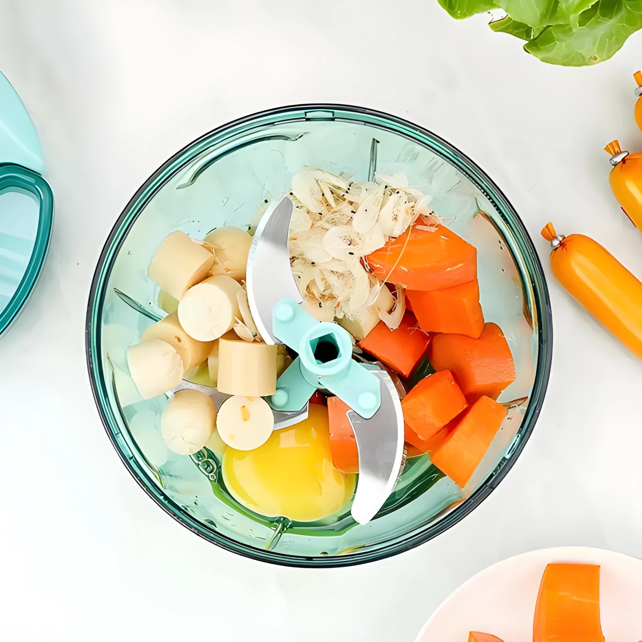 Pull-string vegetable chopper