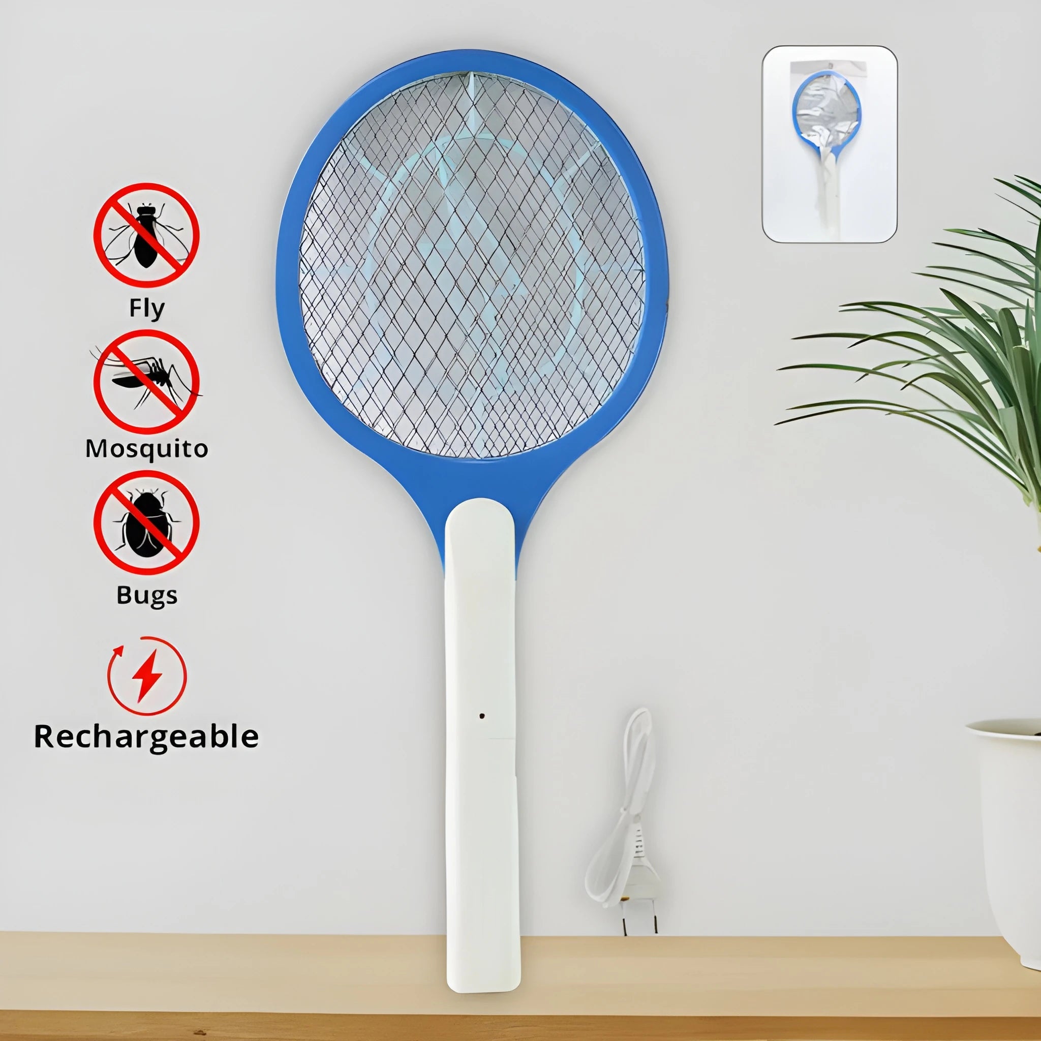 Rechargeable mosquito zapper racket