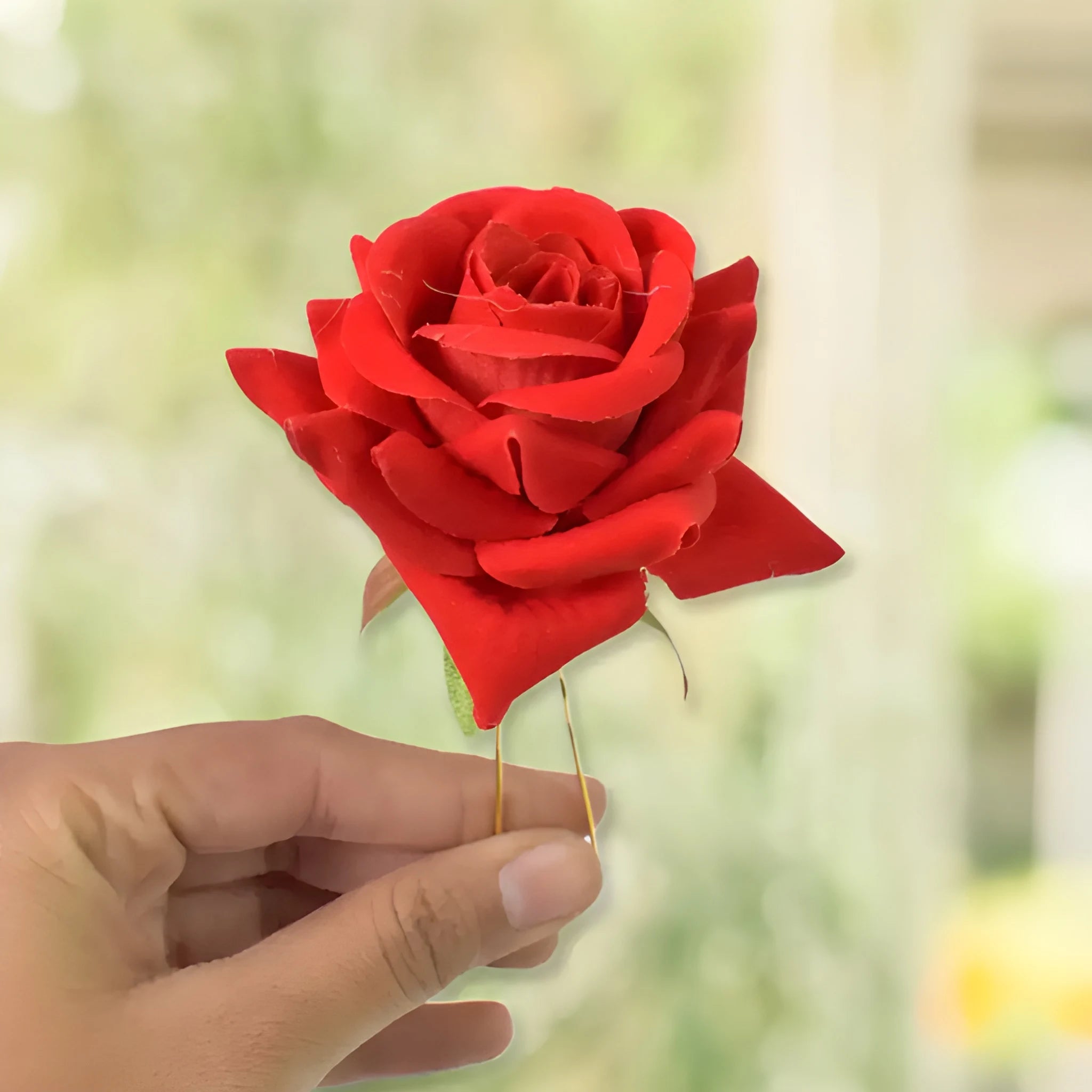 Red rose hair clips