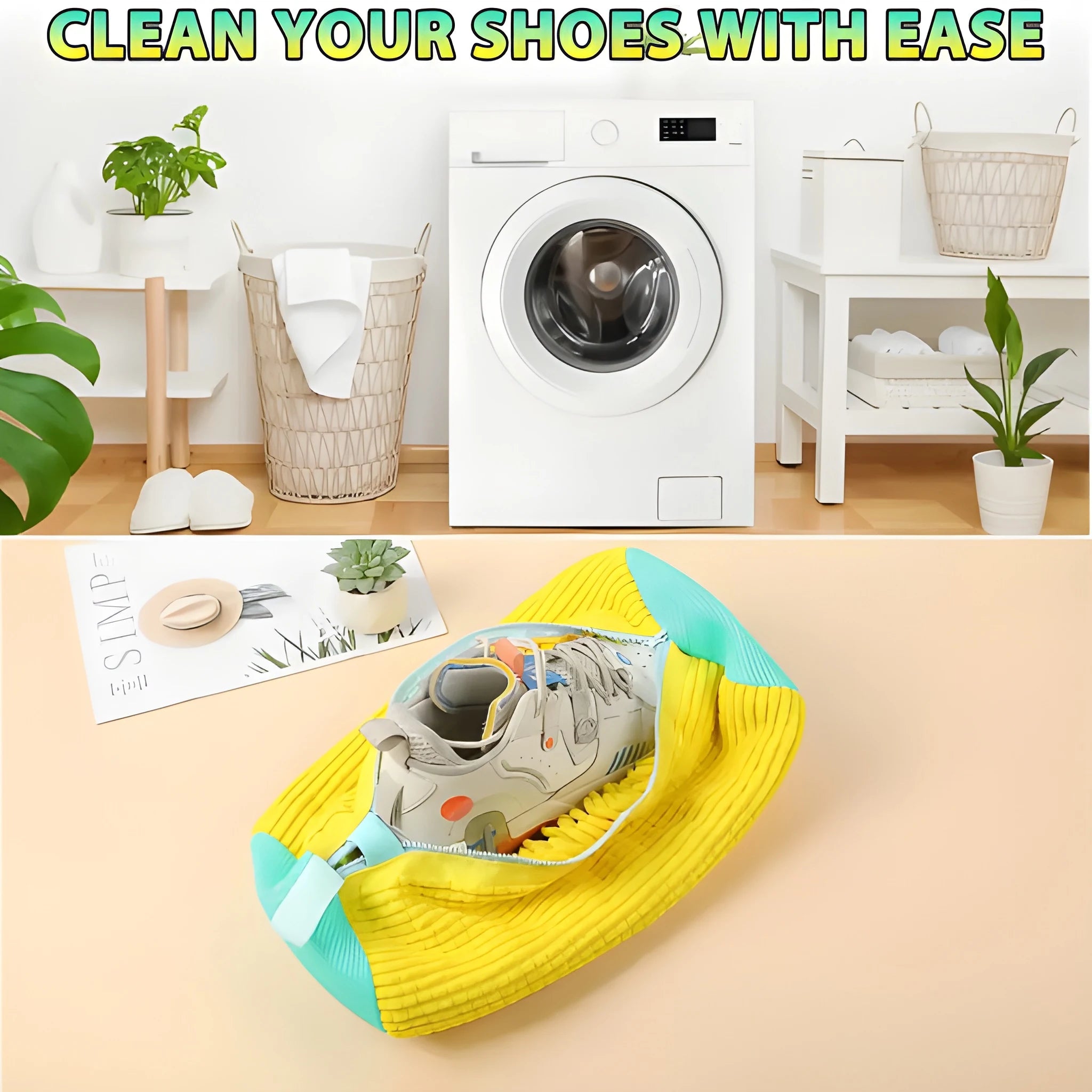 Reusable shoe wash bag