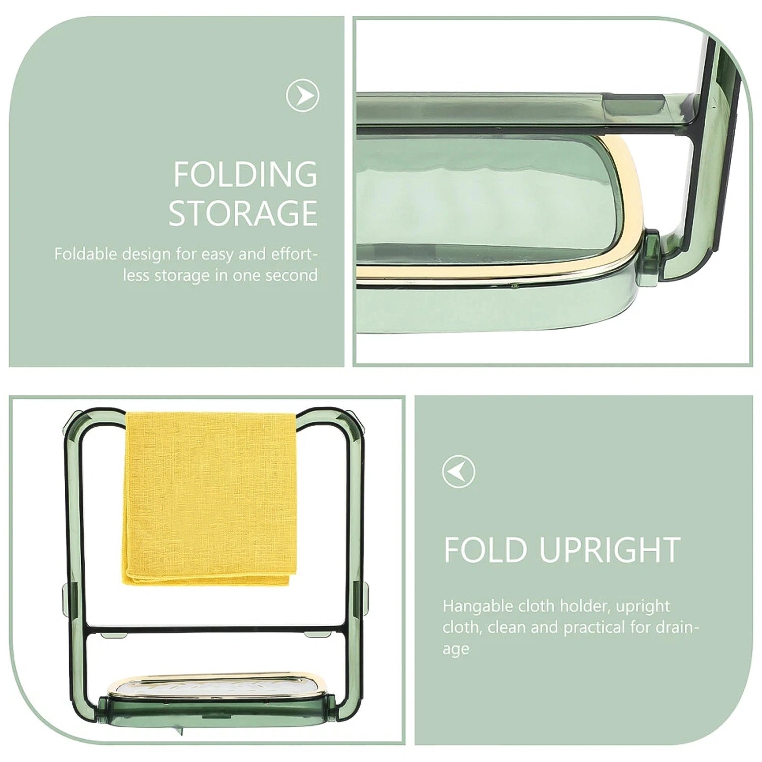 Best 2-in-1 adhesive towel & soap holder – green - holders | 2025 | fast shipping