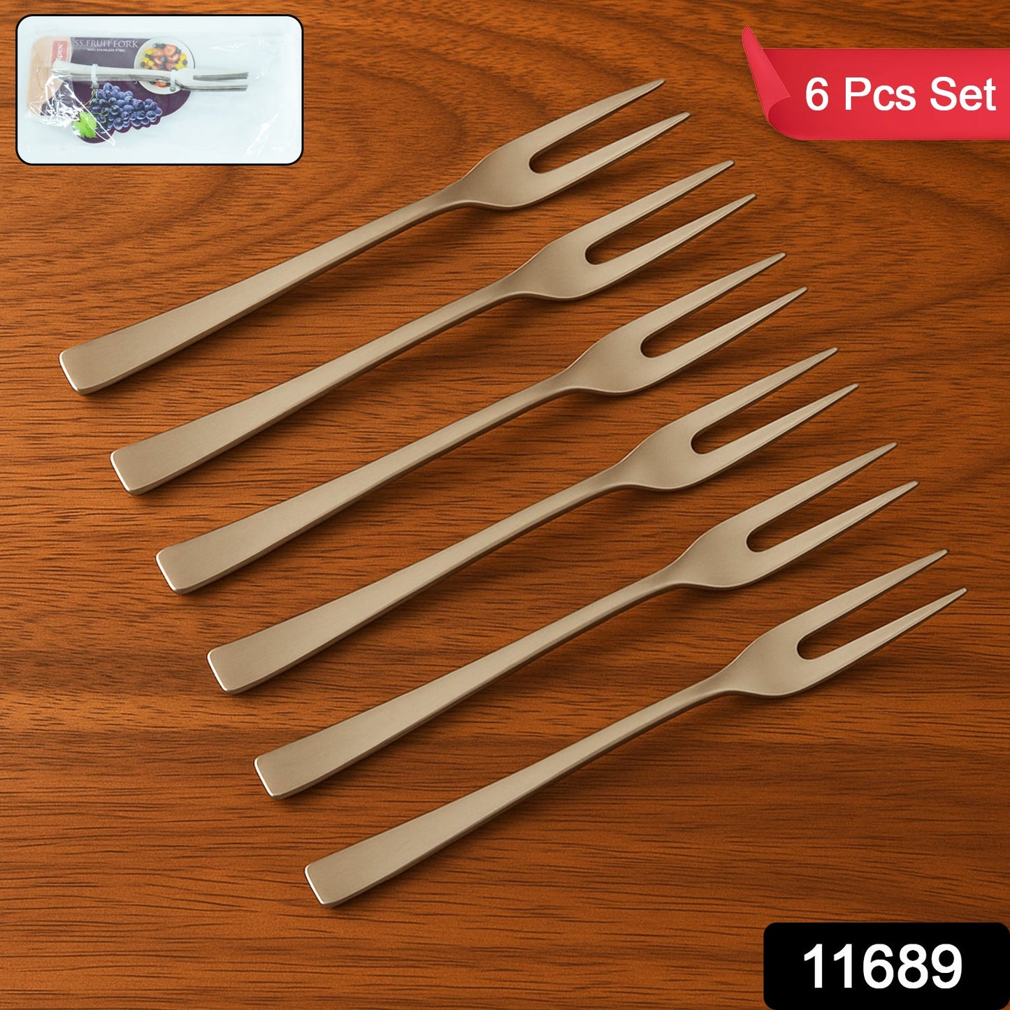 Apex SS Fruit Fork Set – 6 Pcs