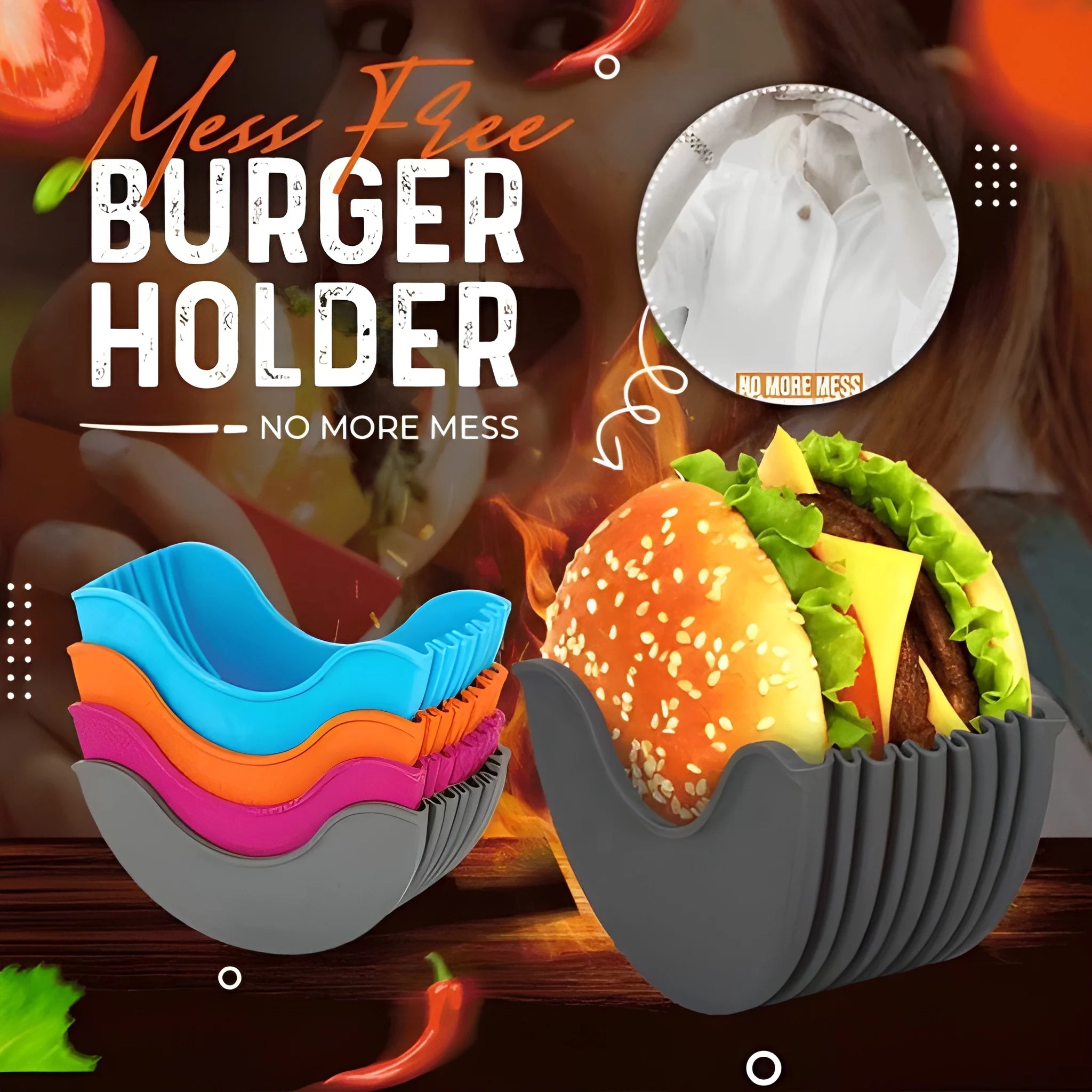 Silicone burger holder