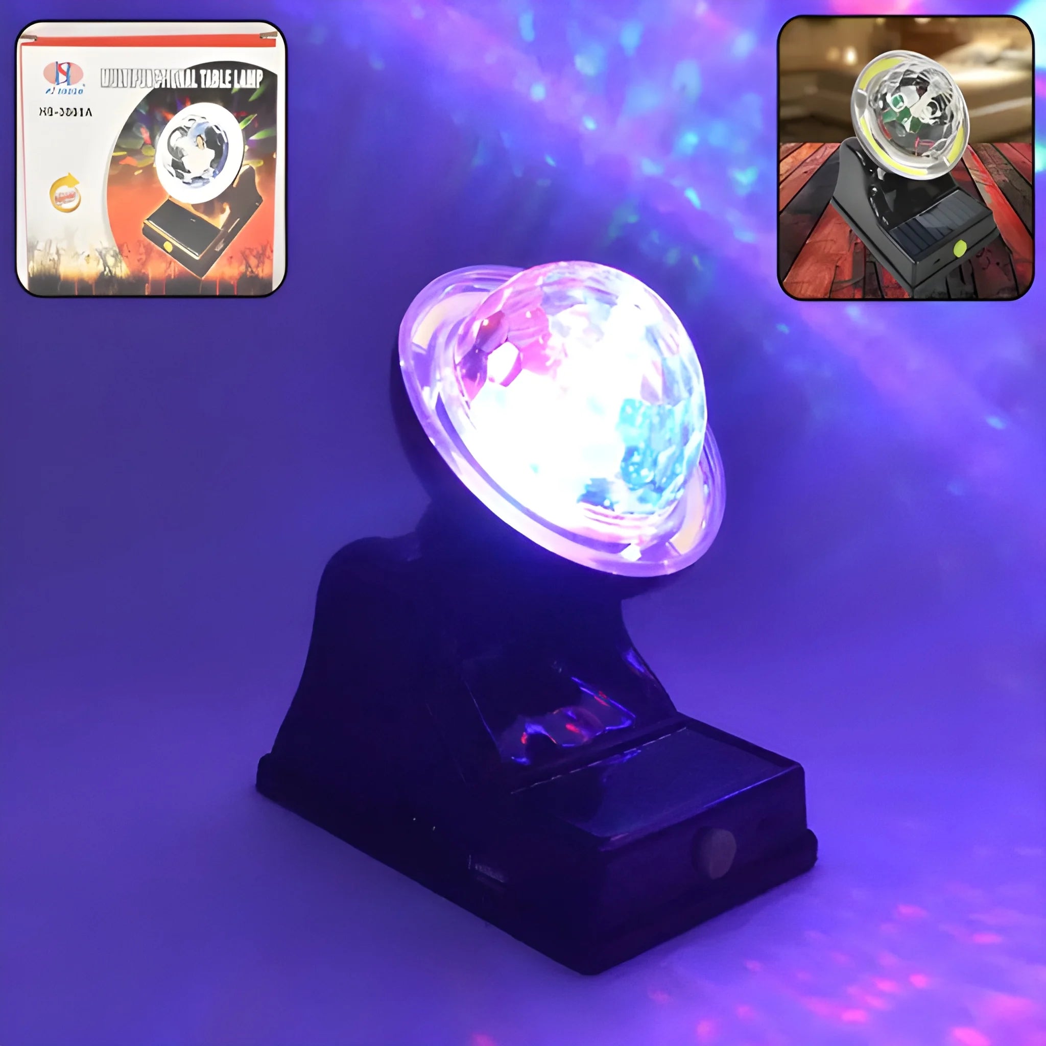 Solar disco light with power bank