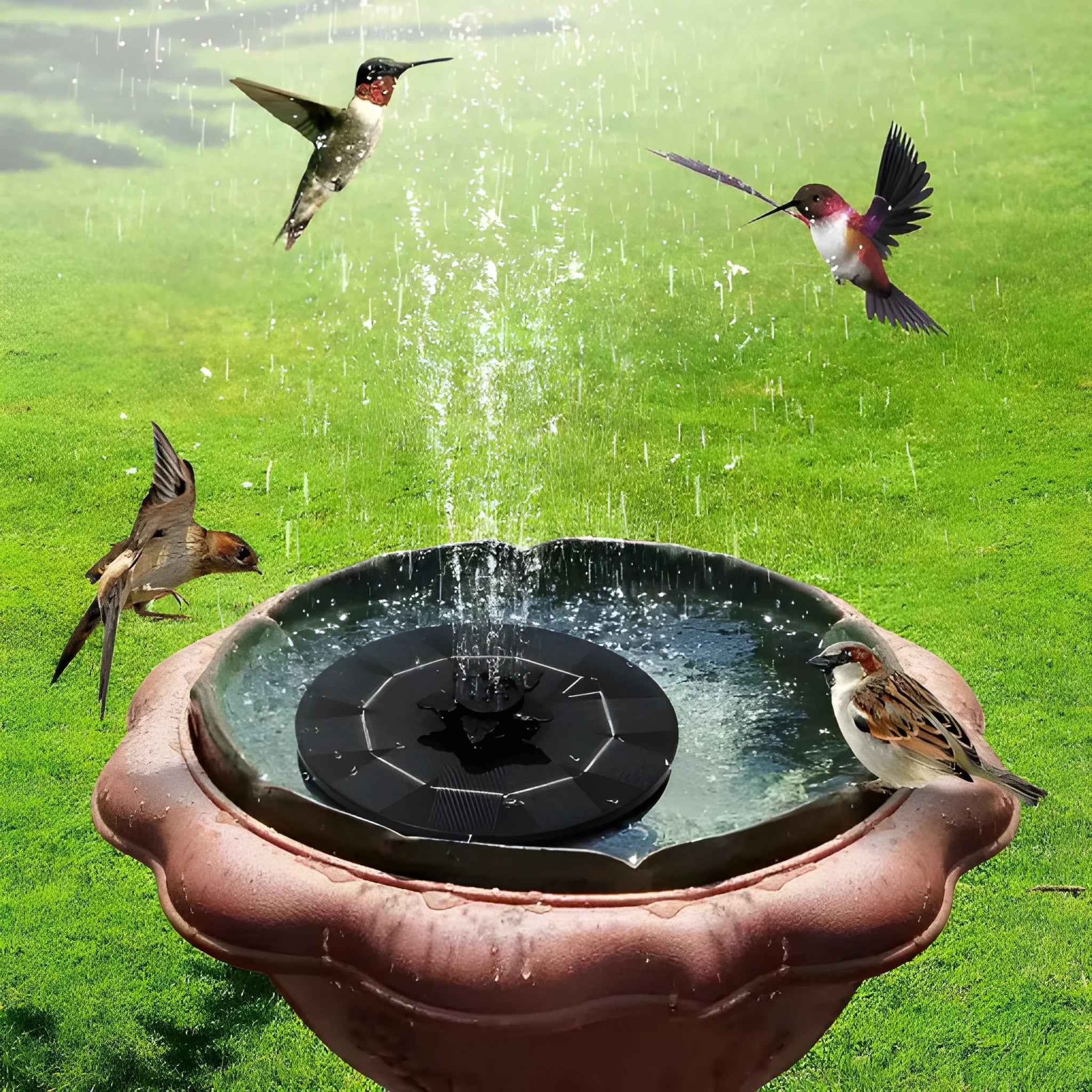 Solar floating fountain pump