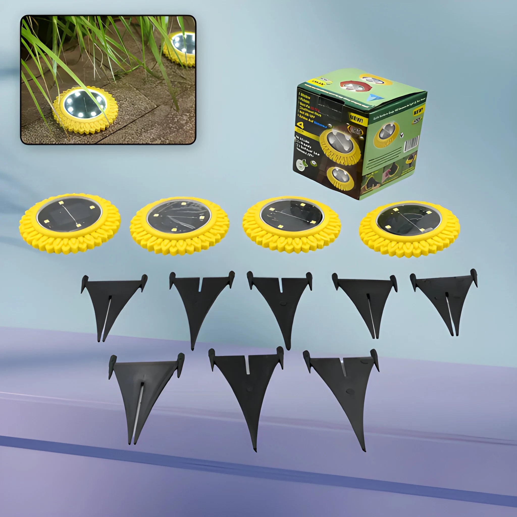 Solar ground lights 4-pack